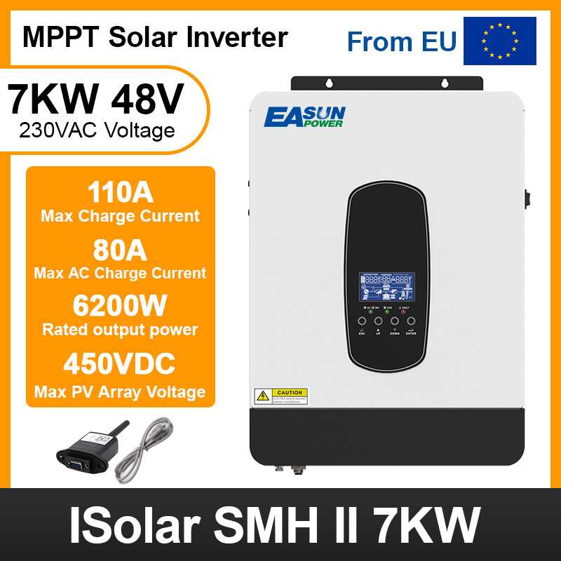 EASUN Solar Inverter 7KW 48V Photovoltaic Hybrid Inverter 230VAC 110A MPPT Charger