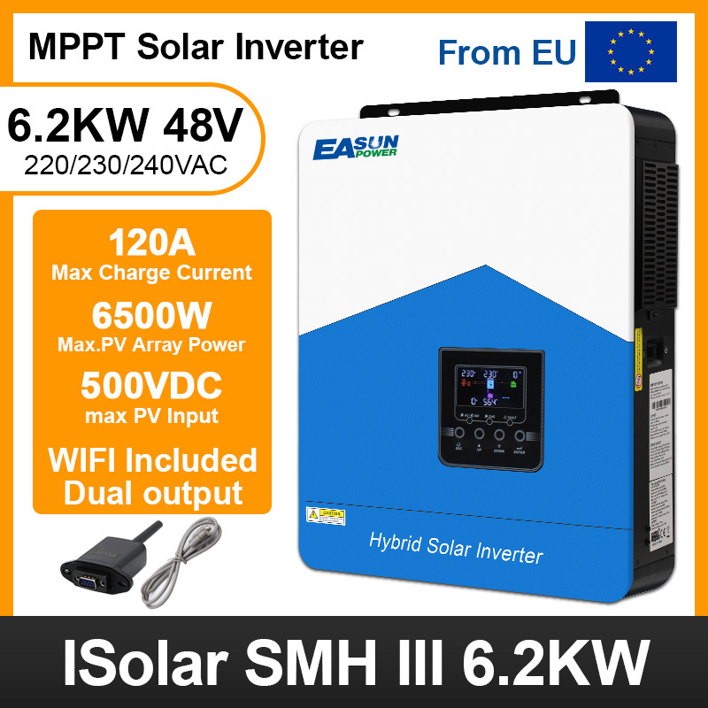 EASUN 6.2KW Solar Inverter 48V Photovoltaic Hybrid Inverter 230VAC 110A MPPT Charger