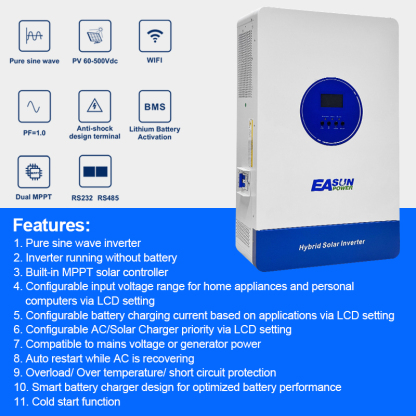 Easunpower 11KW Off Grid Inverter 150A MPPT Charger With WiFi 