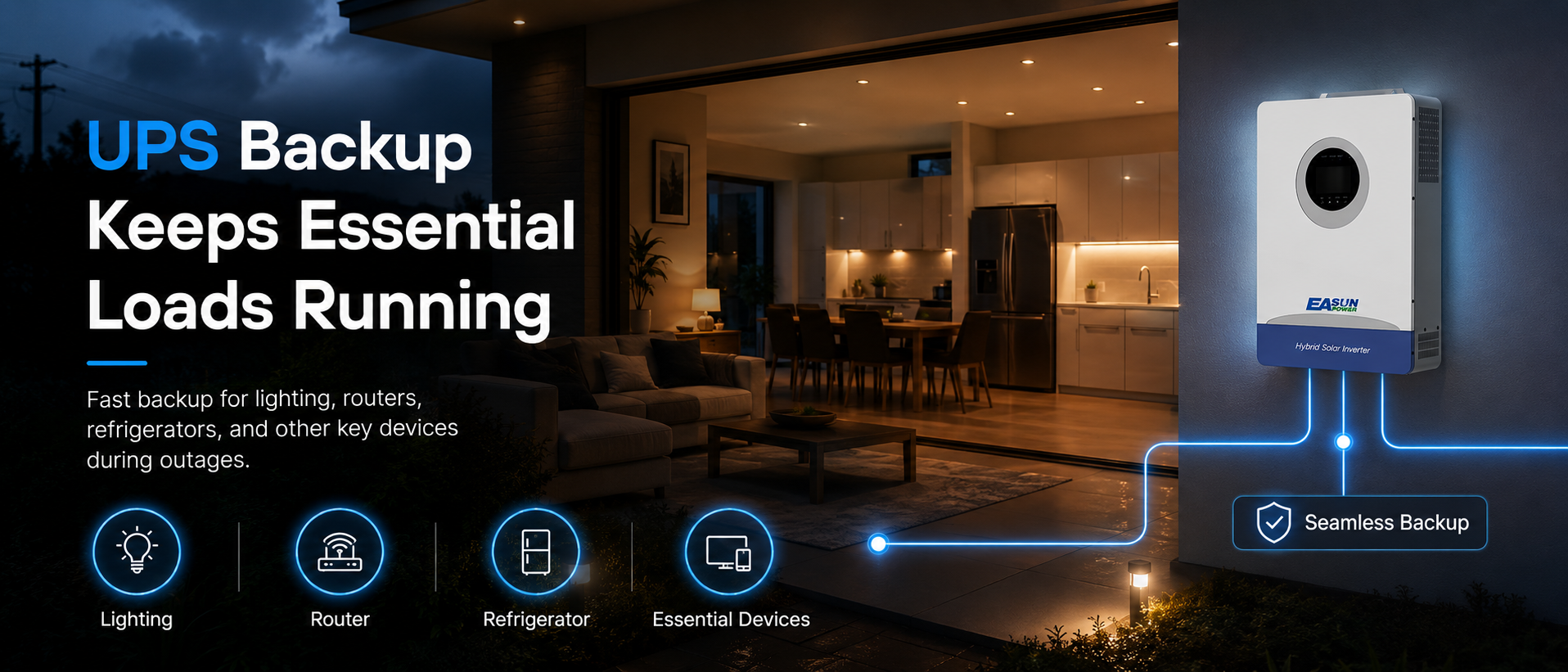 UPS backup keeps essential loads running
