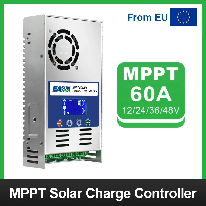 Easun 60A MPPT Solar Charge Controller 12V 24V 36V 48V Battery