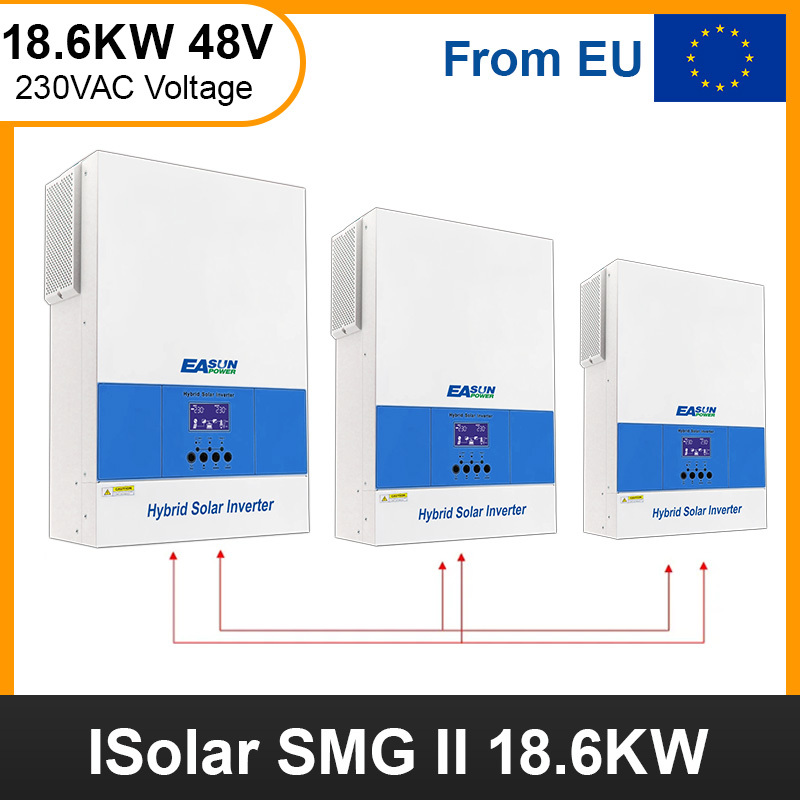 EASUN POWER 18.6KW Soalr Inverter PV Input 500Vdc  Power MPPT 120A Charger 220VAC 48VDC Pure Sine Wave With WiFI-Easun Power Factory Store