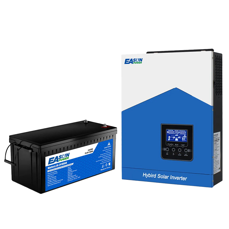 Easun 24V Solar Kit Lifepo4 Battery+All-In-One Inverter BMS GradeA Cell No Tax 