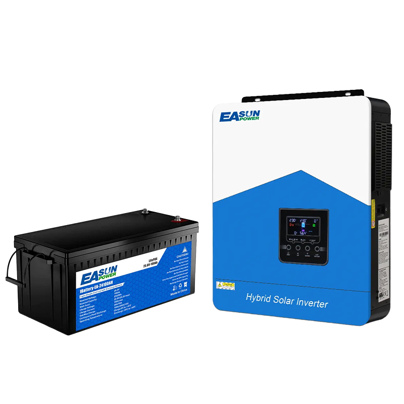 Easun 24V Solar Kit Lifepo4 Battery+All-In-One Inverter BMS GradeA Cell No Tax 