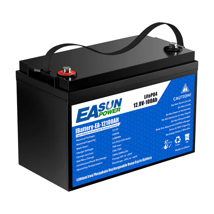 Easun Power 12V 100AH Lifepo4 Battery Grade A Cell 6000 Cycle Life Tax Free 