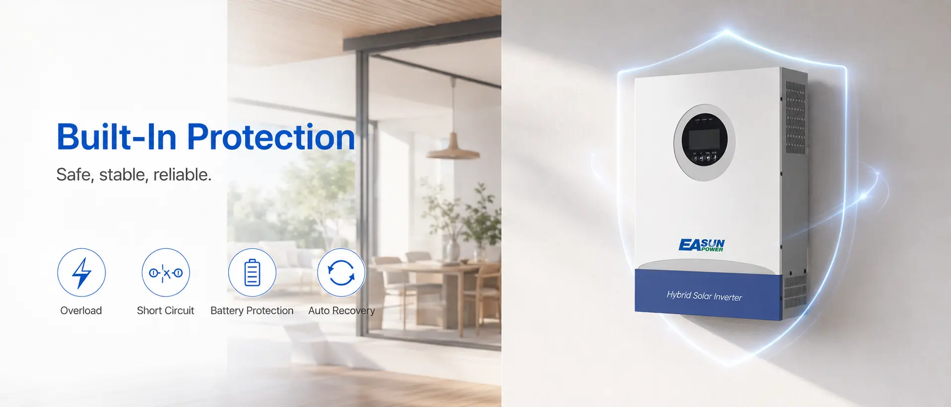 Built-in protection for safe and stable inverter operation
