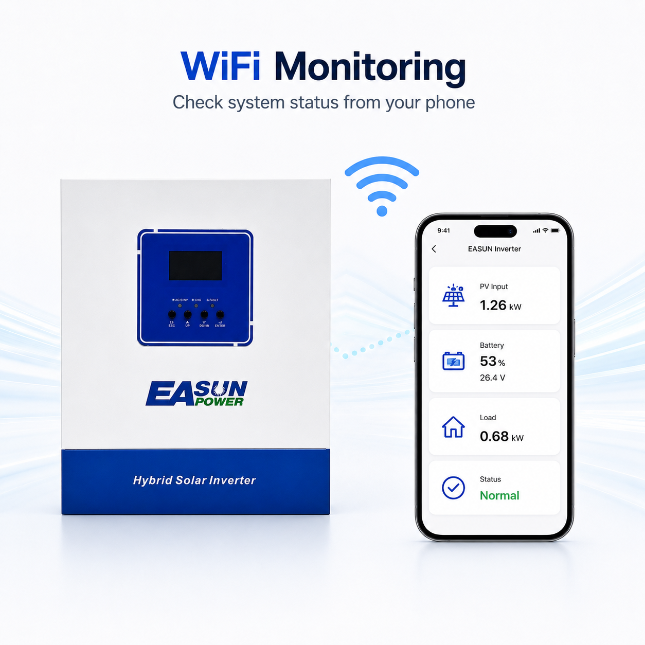 Easun Power 3.6KW Solar Inverter 120A MPPT Solar Charge Controller  With Wifi
