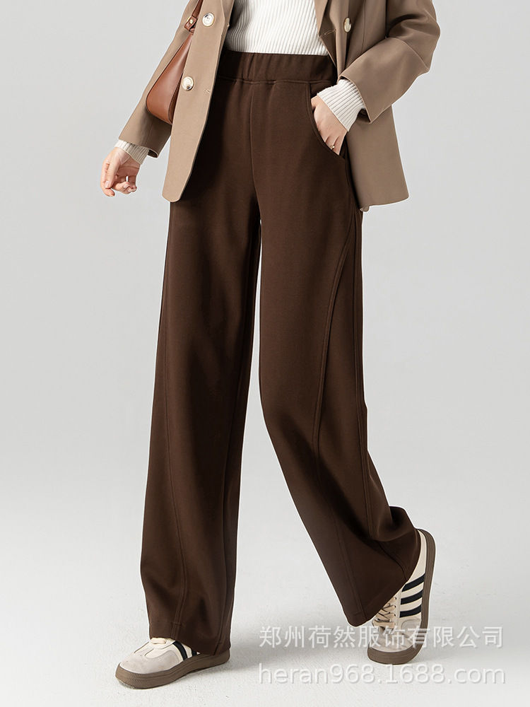 郑州女裤秋冬香蕉裤女新款休闲长裤垂感百搭阔腿裤拖地裤显 瘦宽版