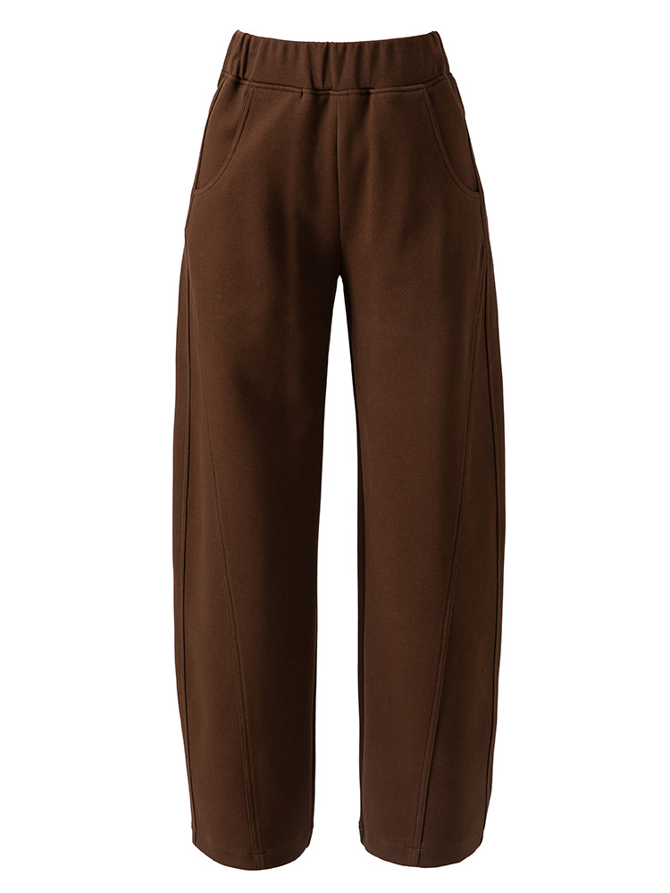 郑州女裤秋冬香蕉裤女新款休闲长裤垂感百搭阔腿裤拖地裤显 瘦宽版