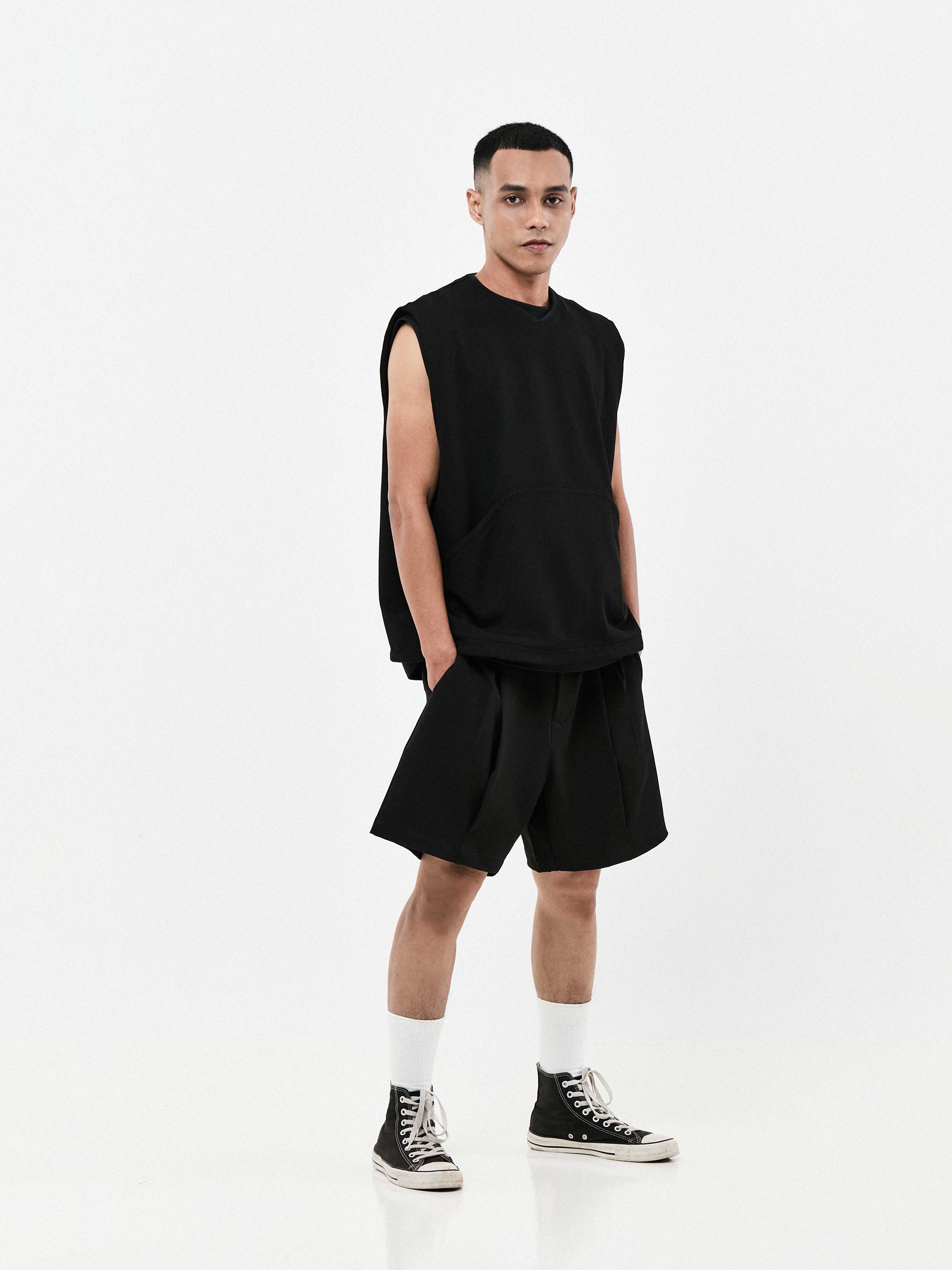 Casual Quarter Suit Shorts | Black