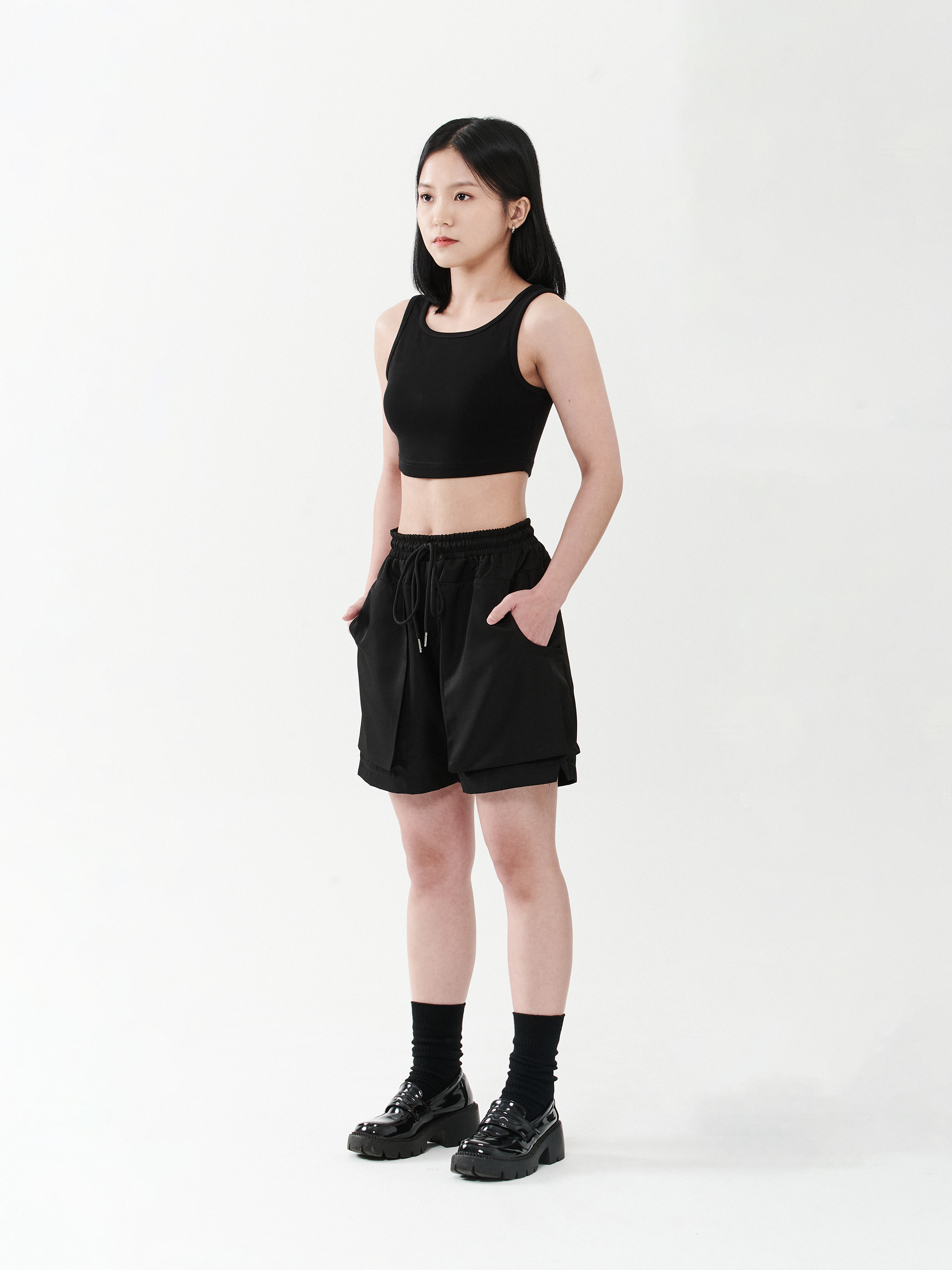 Cropped Tank Top | Black