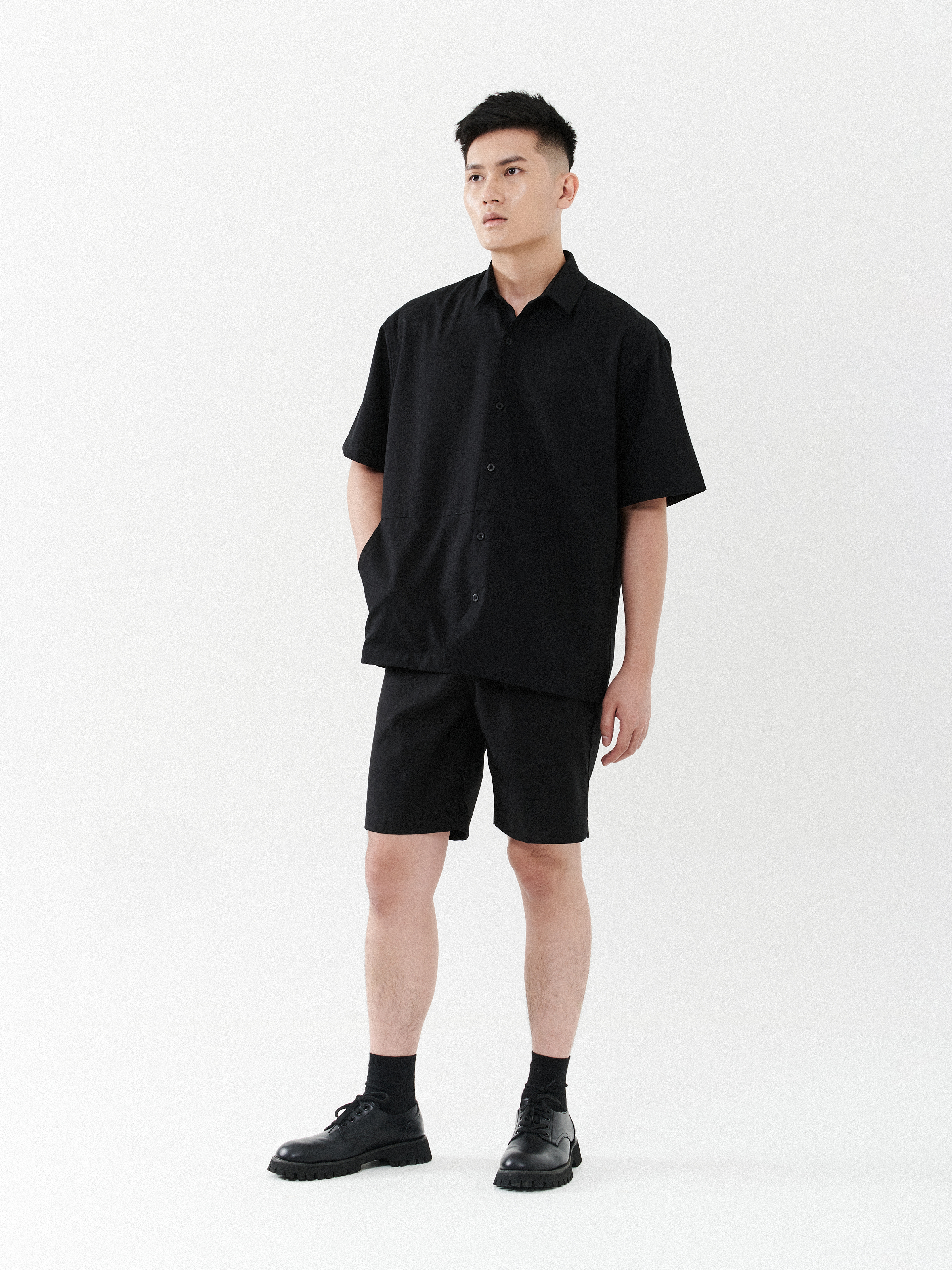 Side Down Pocket Shirt | Black