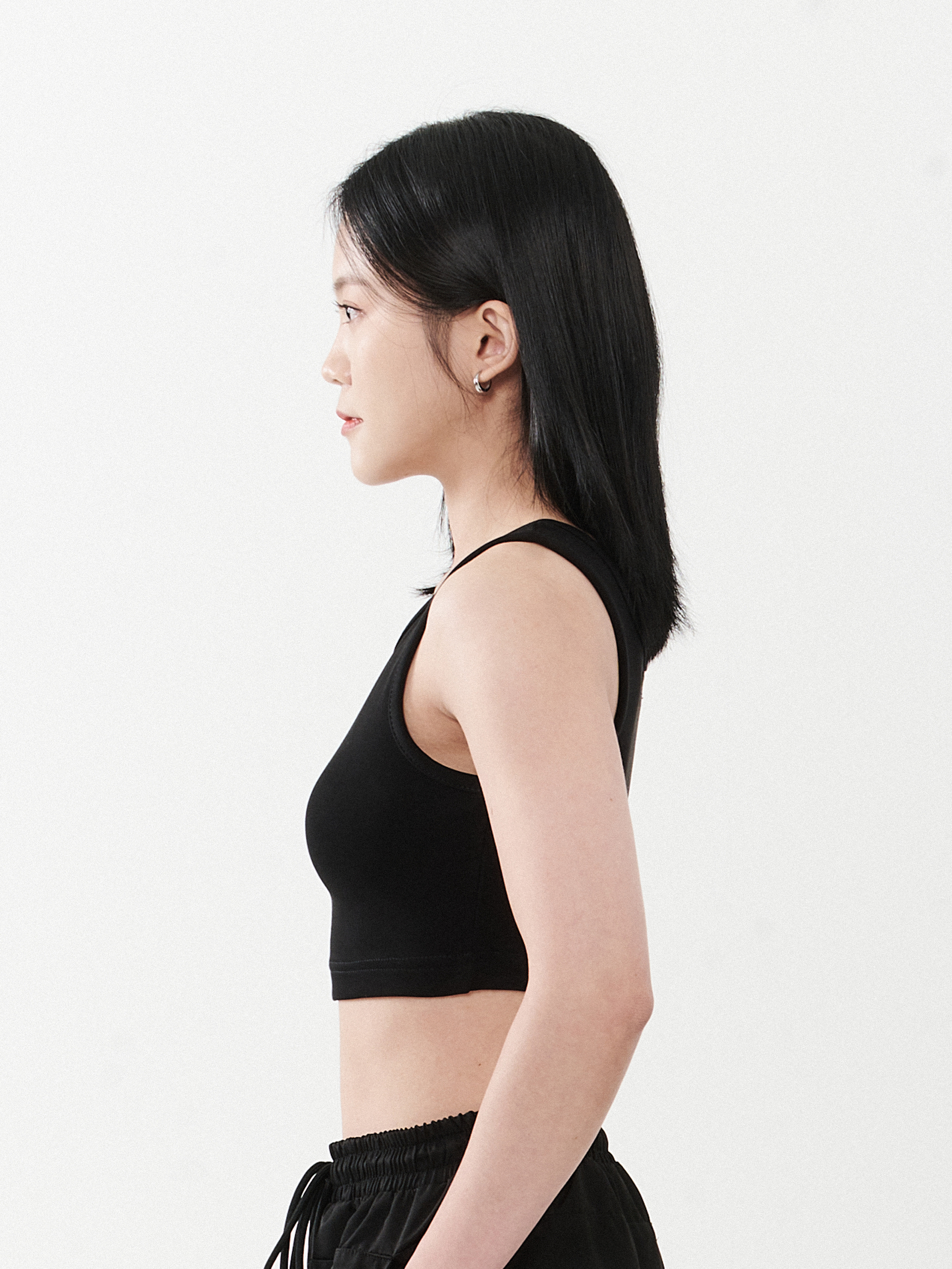 Cropped Tank Top | Black
