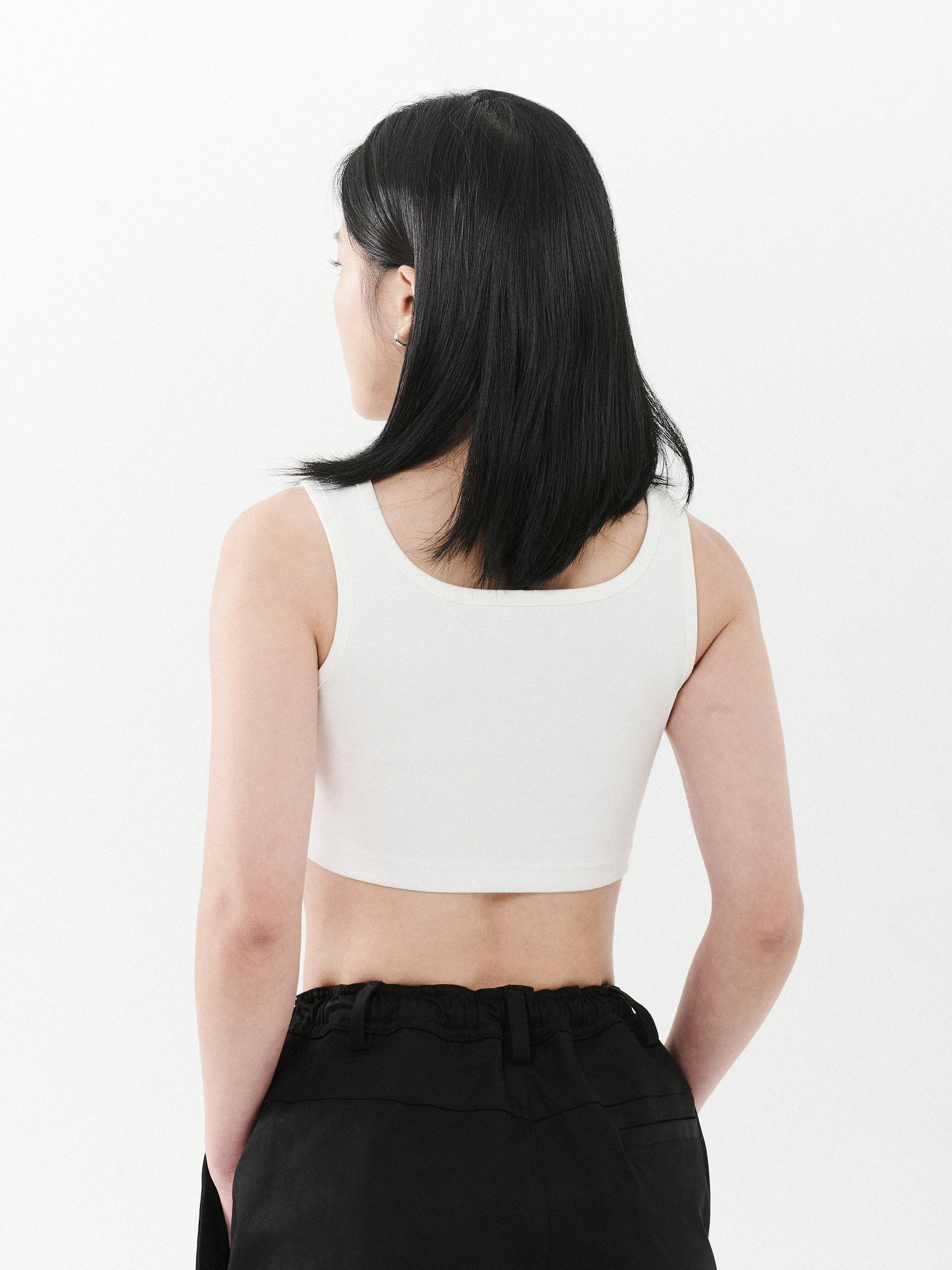 Cropped Tank Top | White