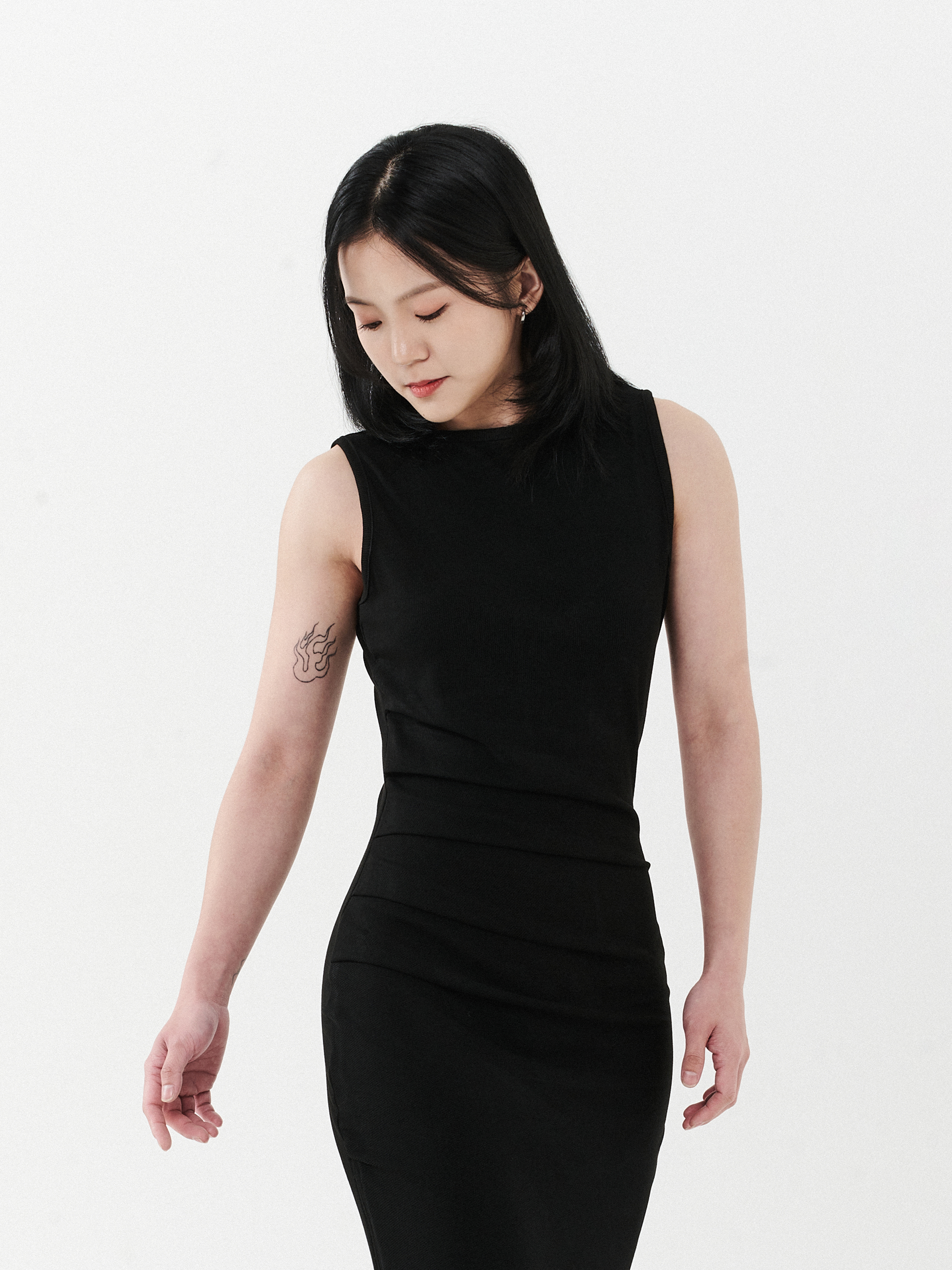 Invisible Zipper Slit Bodycon Dress