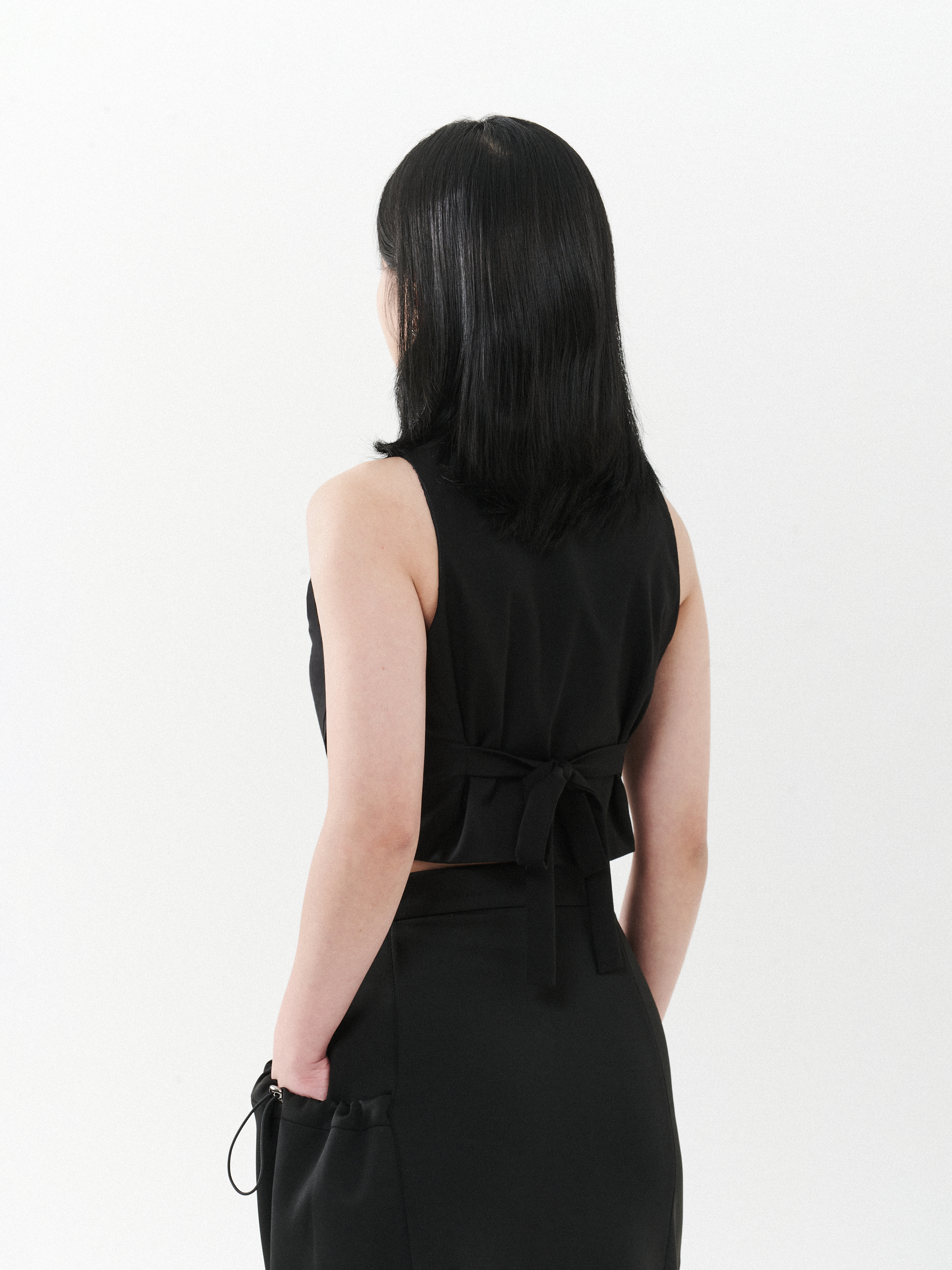 Tailored Hidden Zip Vest Top