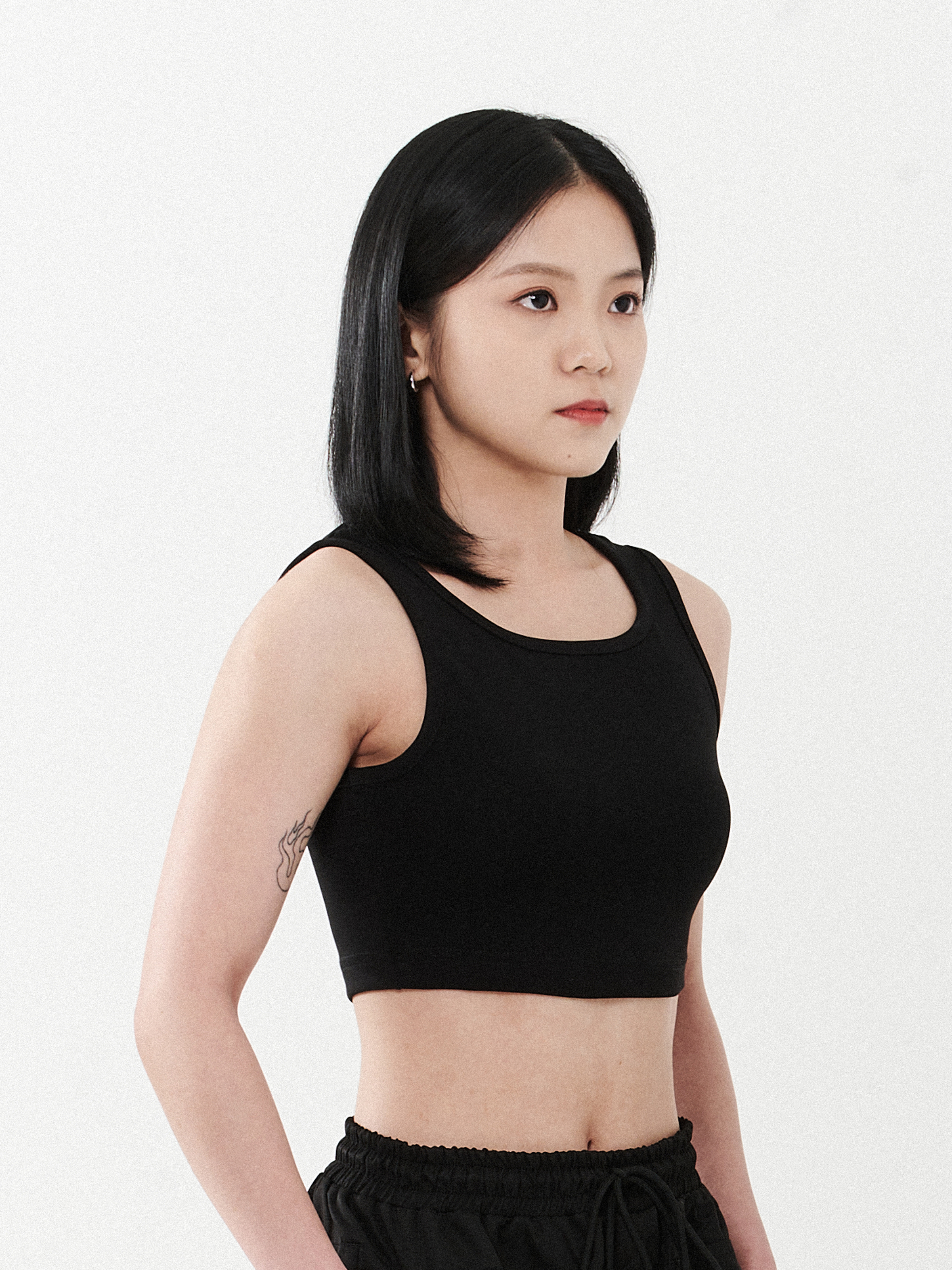 Cropped Tank Top | Black