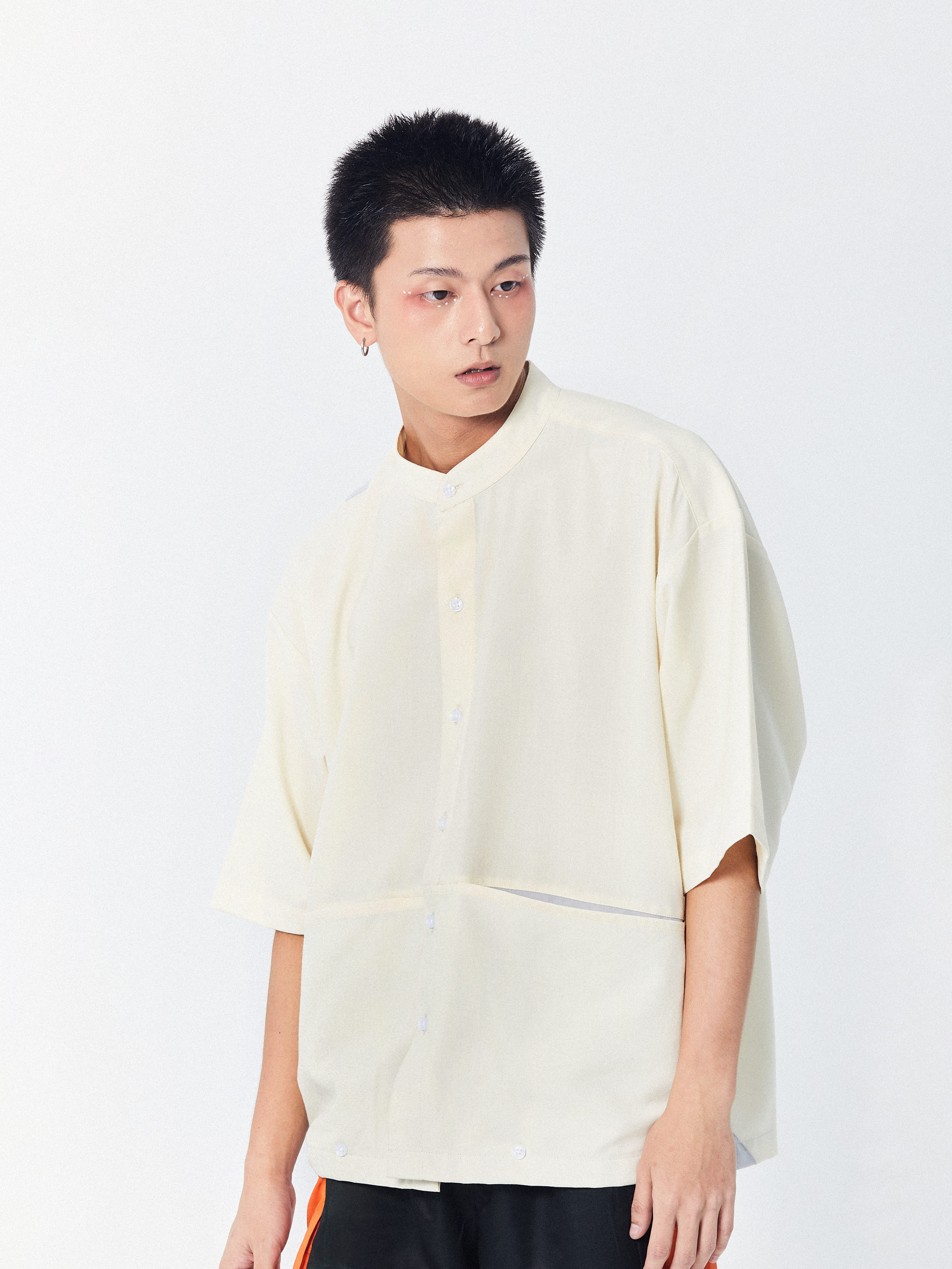 Mandarin Layered Pocket Shirt