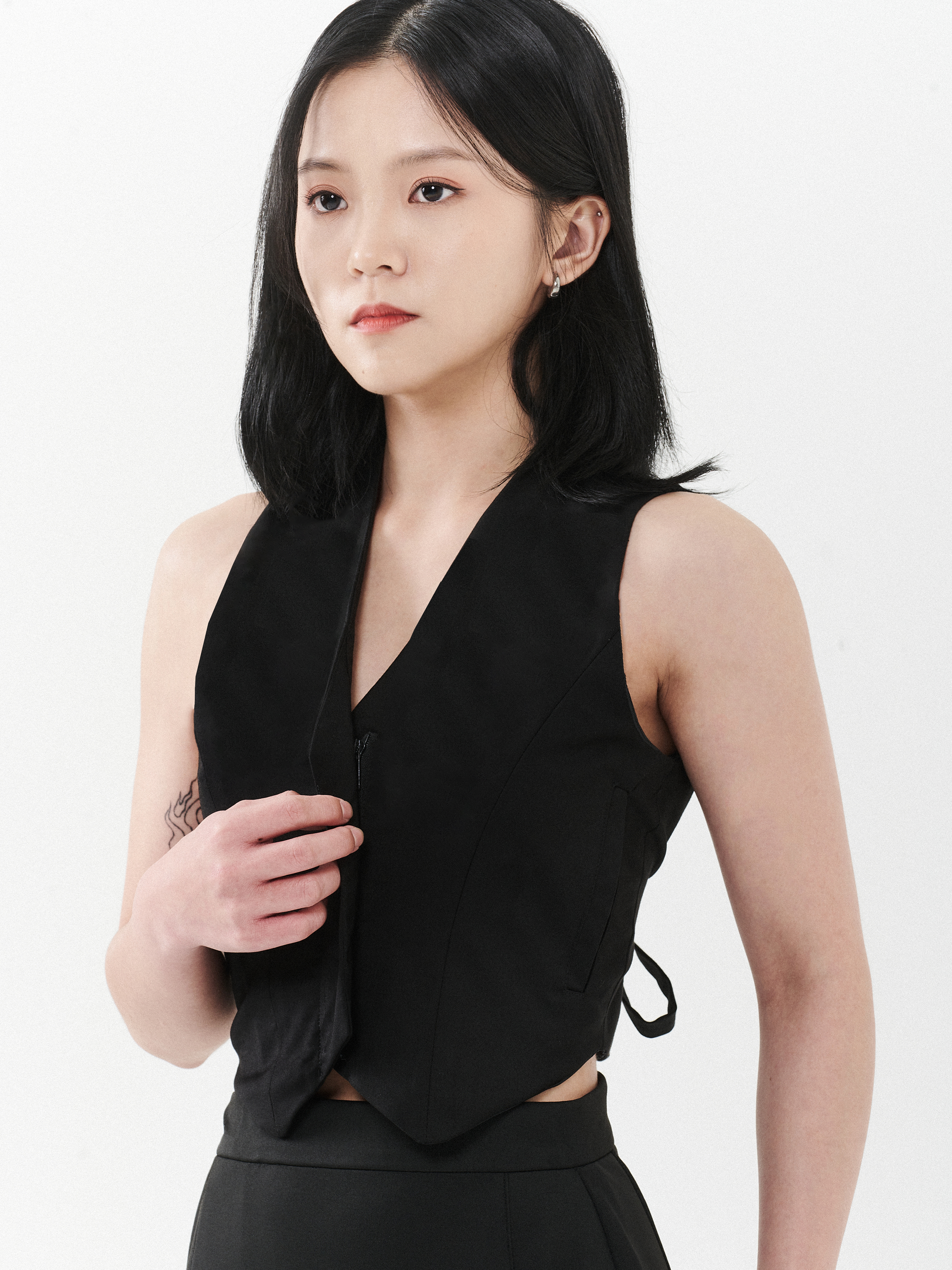 Tailored Hidden Zip Vest Top