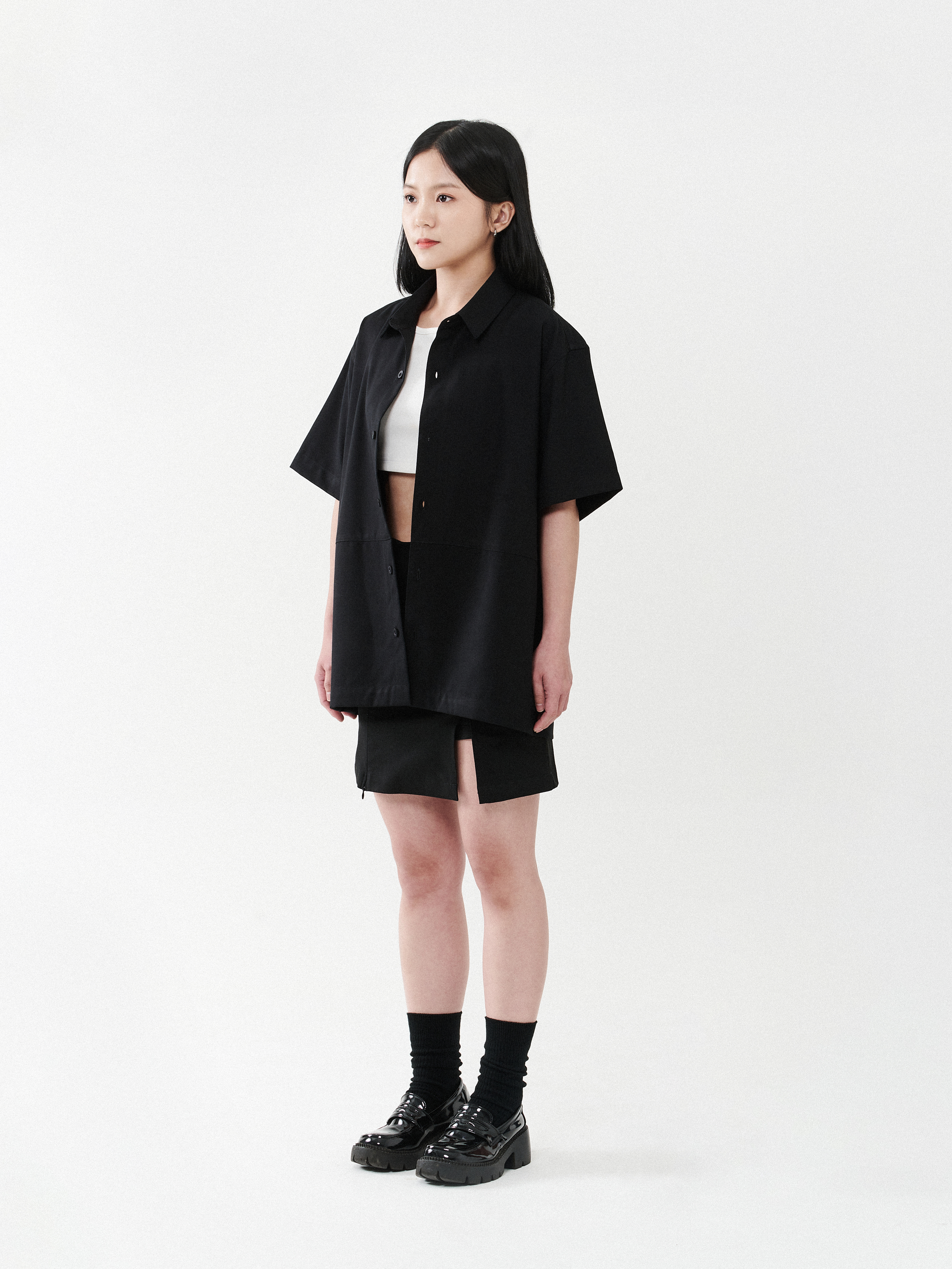 Side Down Pocket Shirt | Black