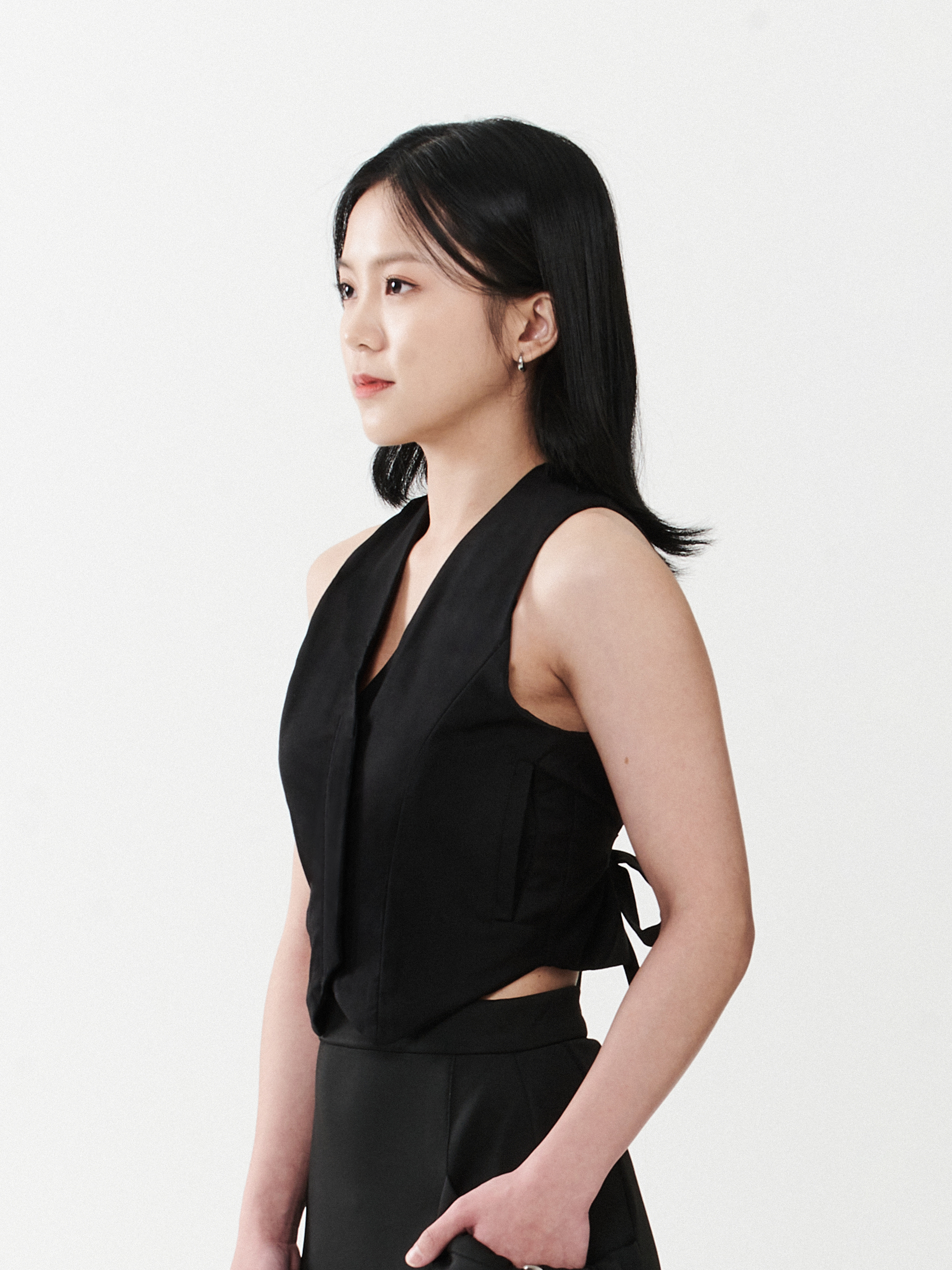 Tailored Hidden Zip Vest Top