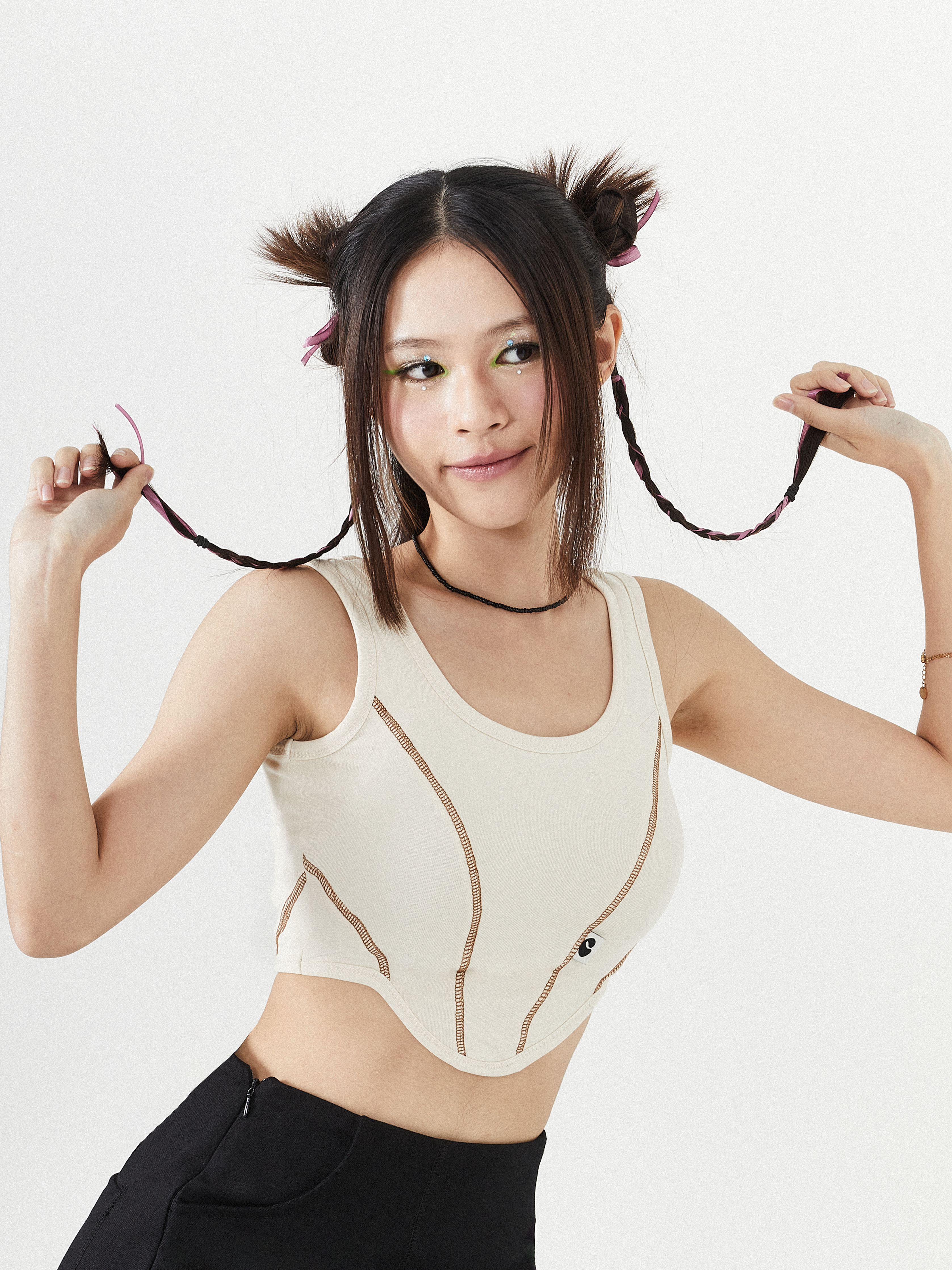 Ribbed Easy Corset Top | Beige