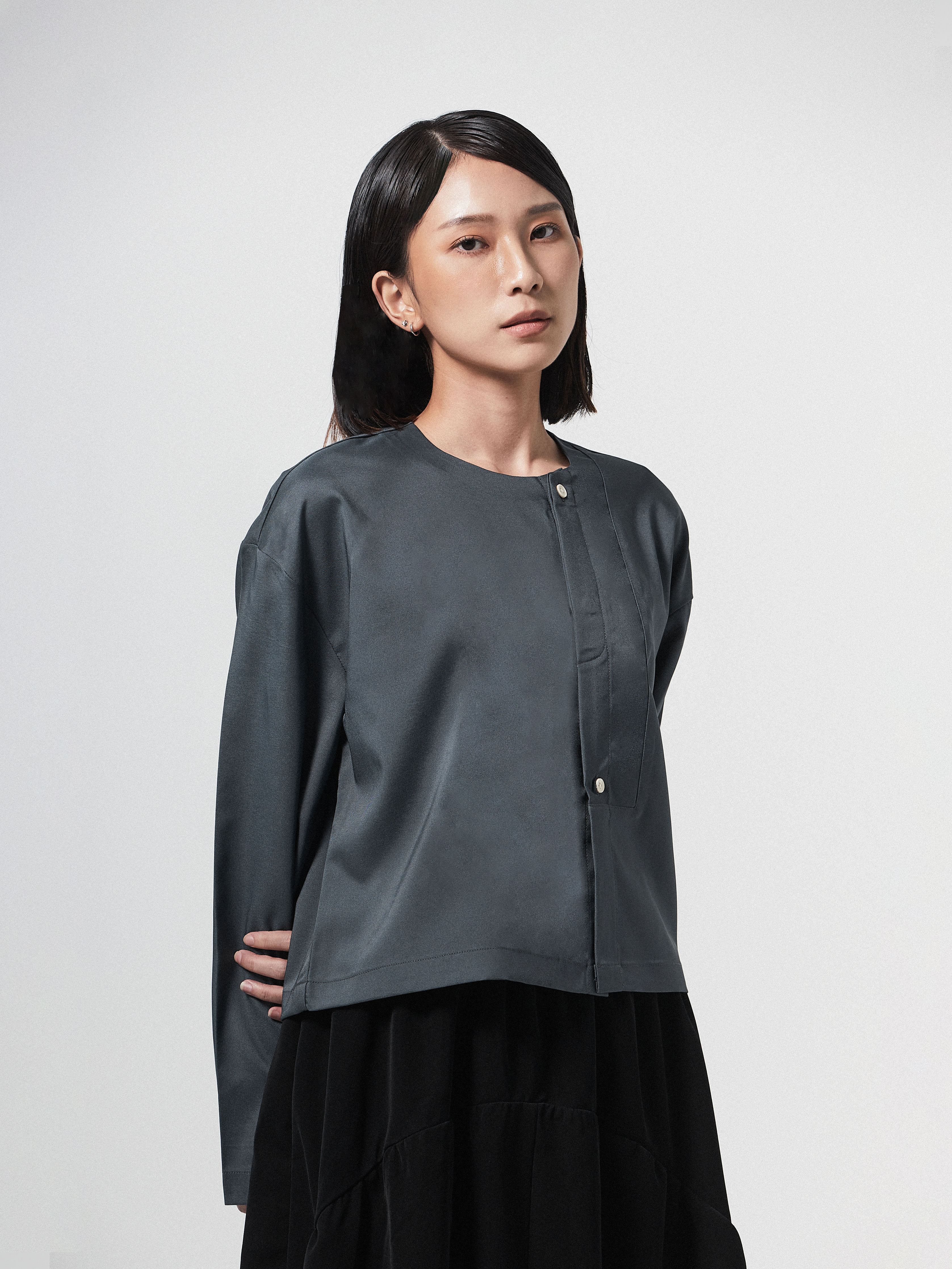 Kareem Placket Longsleeve Shirt | White