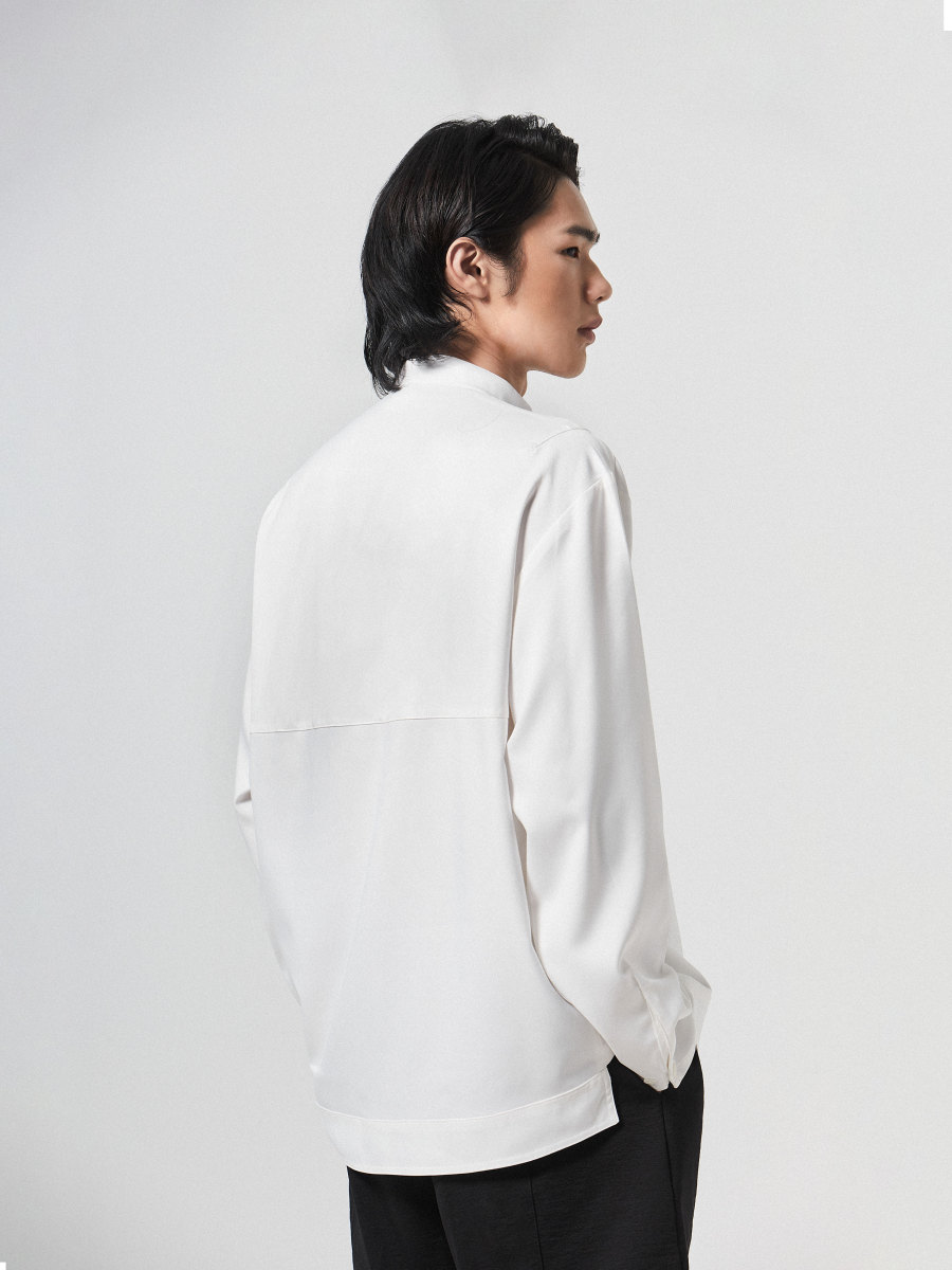 Modern Zen Collar Shirt White