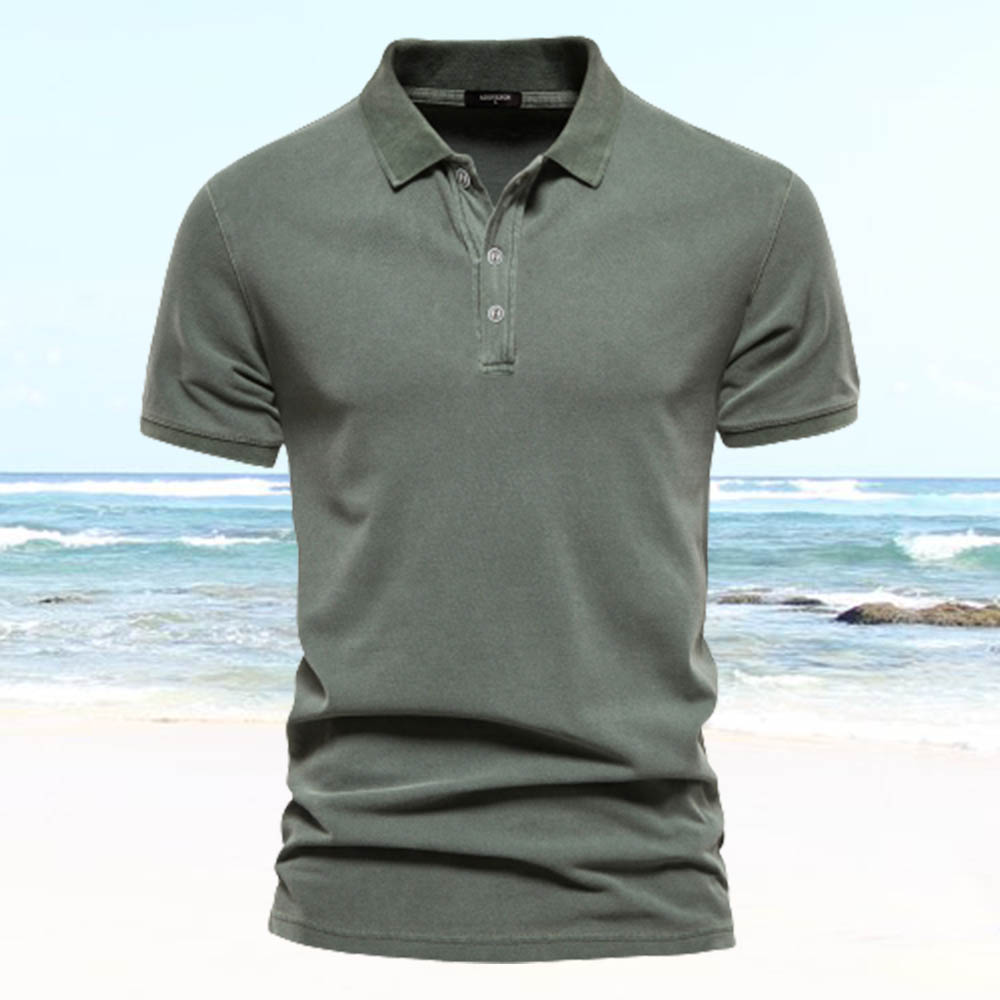 Reemelody Summer new men's pure cotton polo shirt
