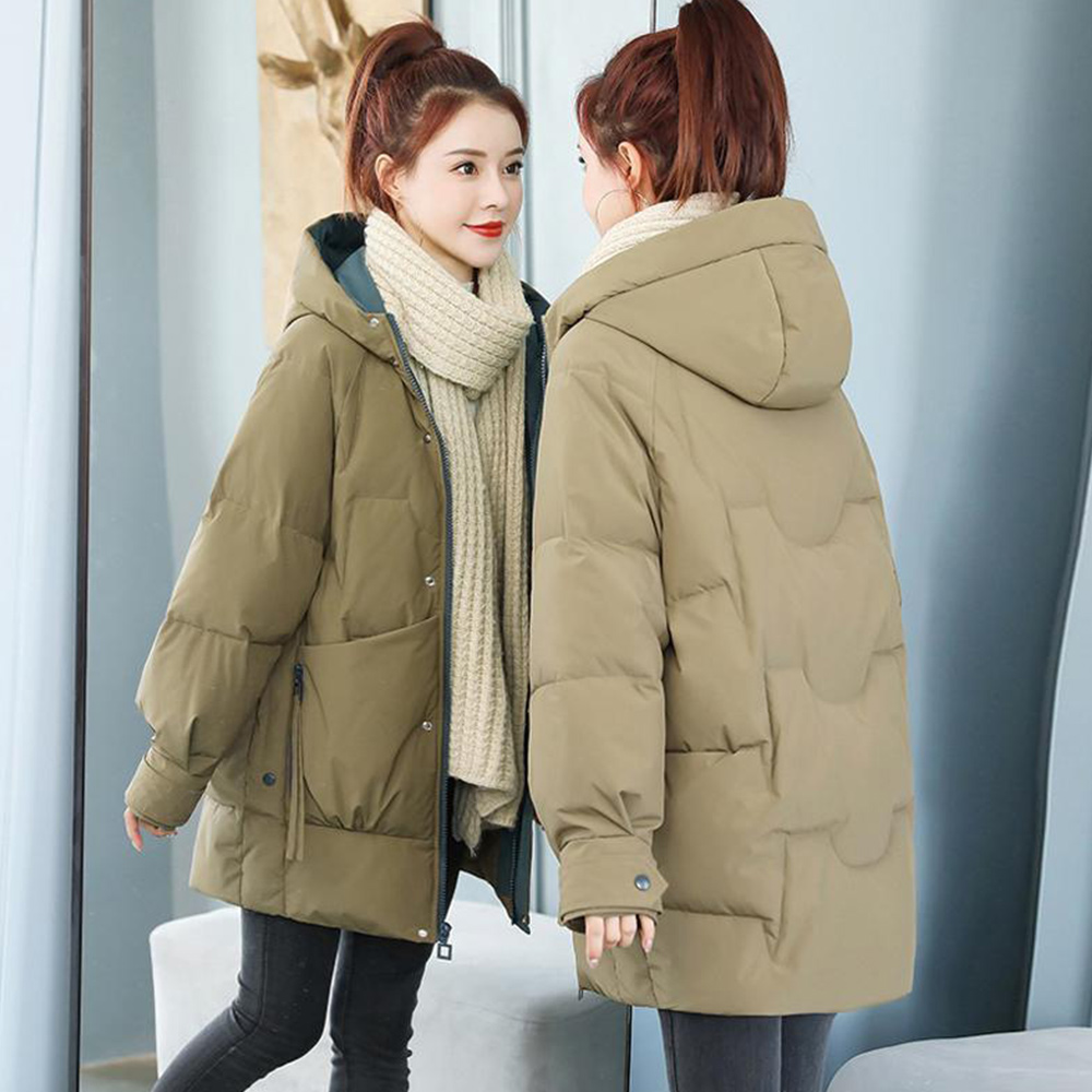 Reemelody Women's thickened hooded cotton coat