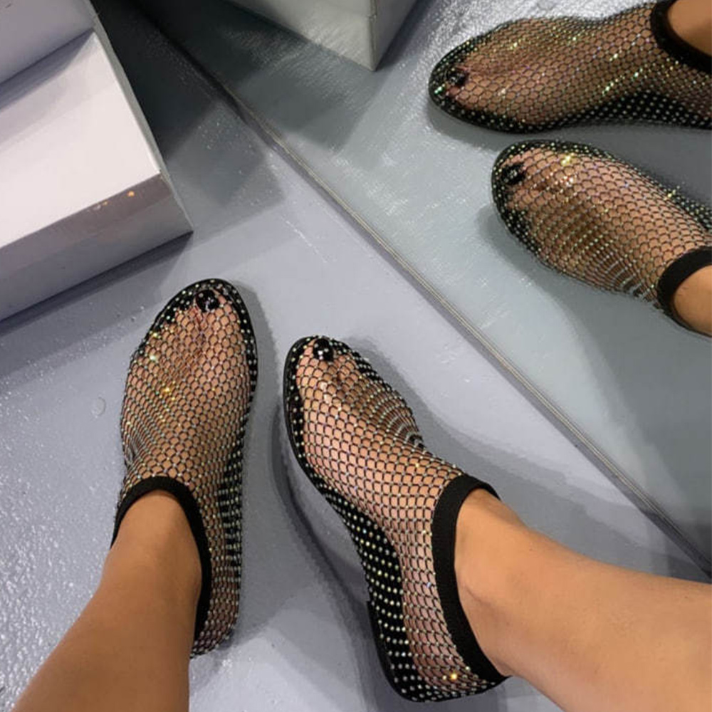Rollingcoco™ 🔥HOT SALE 49% OFF🔥Ultra comfortable shiny gem mesh flats - BUY 2 FREE SHIPPING