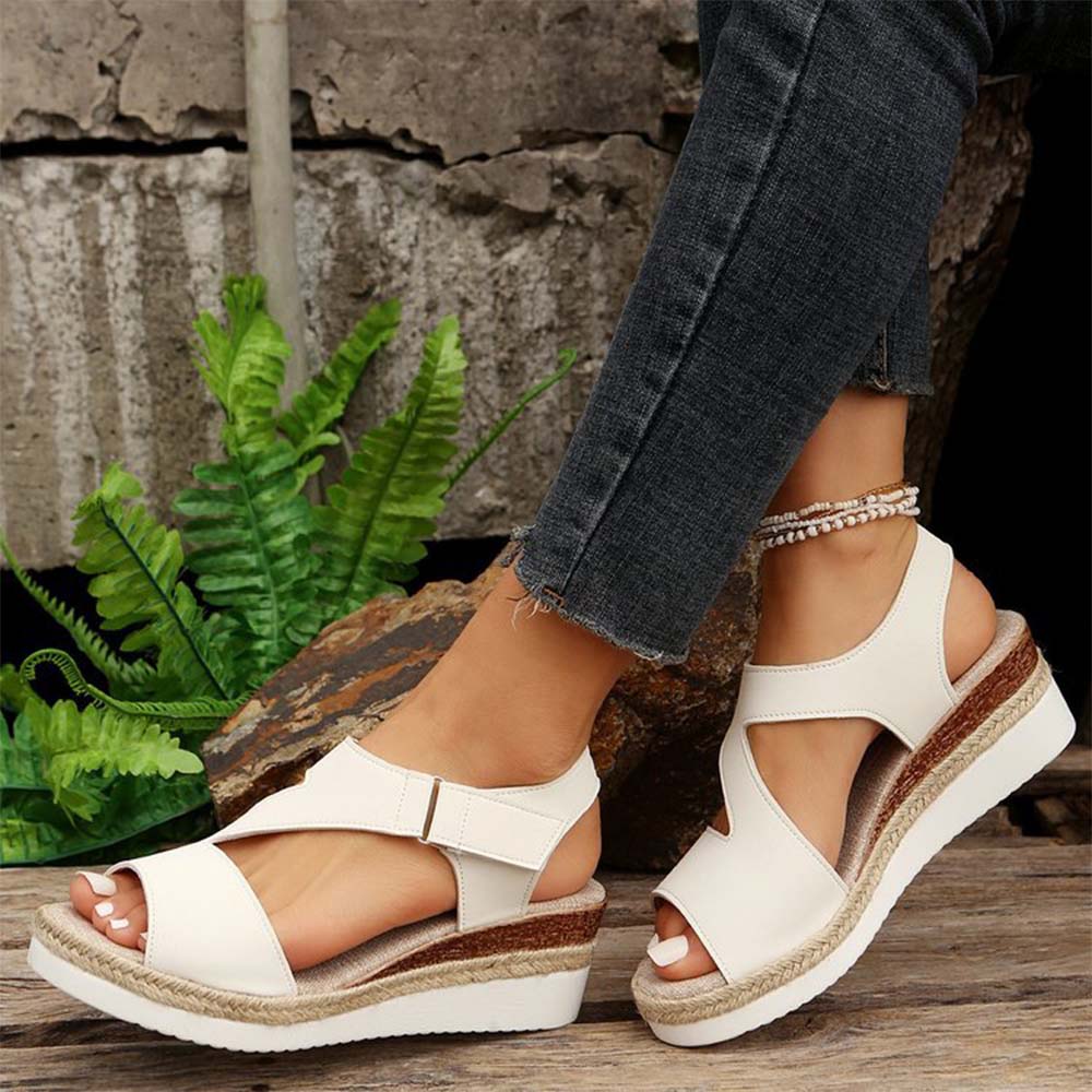 Reemelody 2024 New Women's Casual Wedge Fish Mouth Sandals