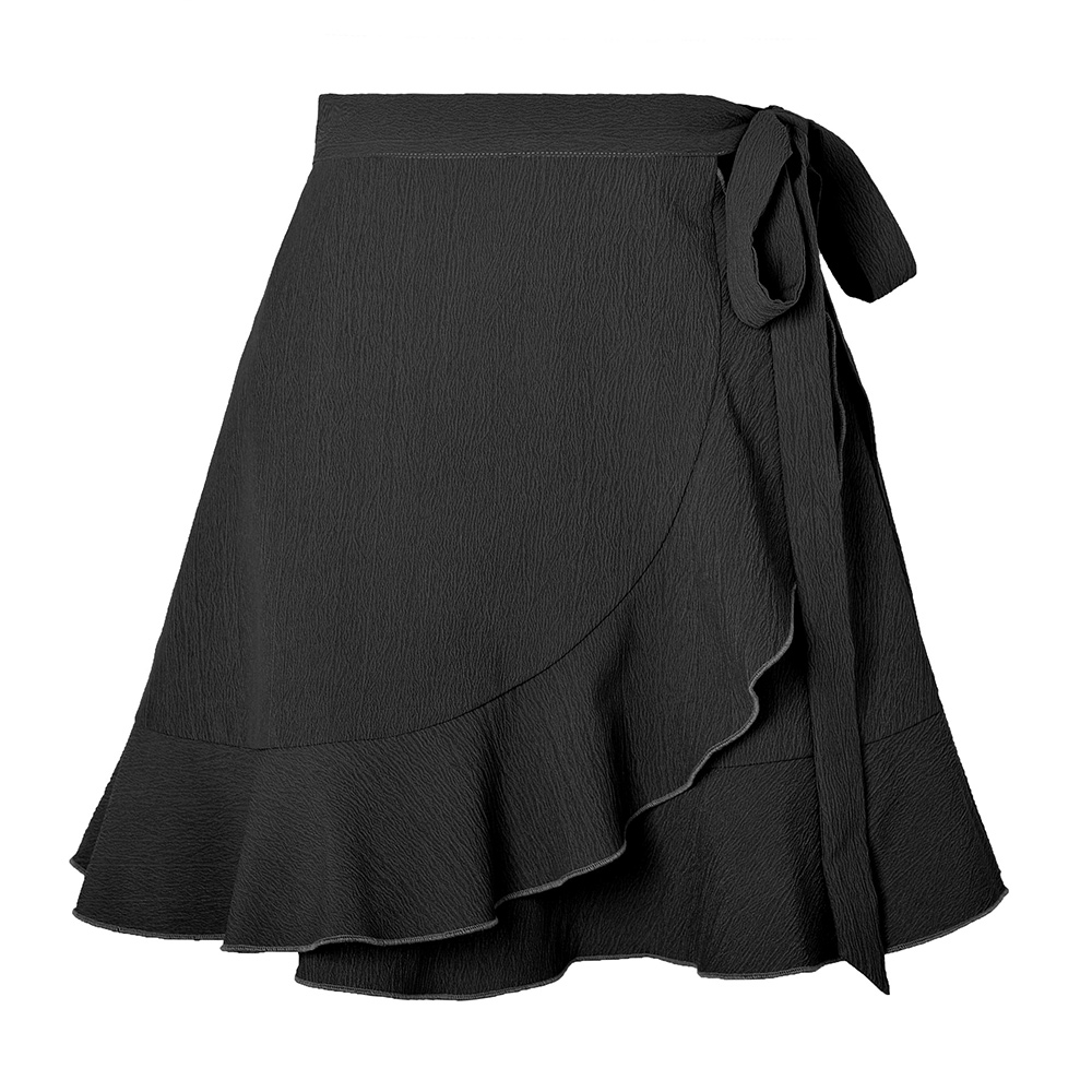 Reemelody Ladies new one piece lace up ruffle skirt short skirt