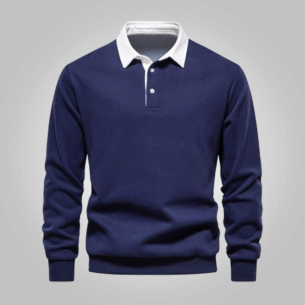 Reemelody New men's casual Polo collar sweatshirt