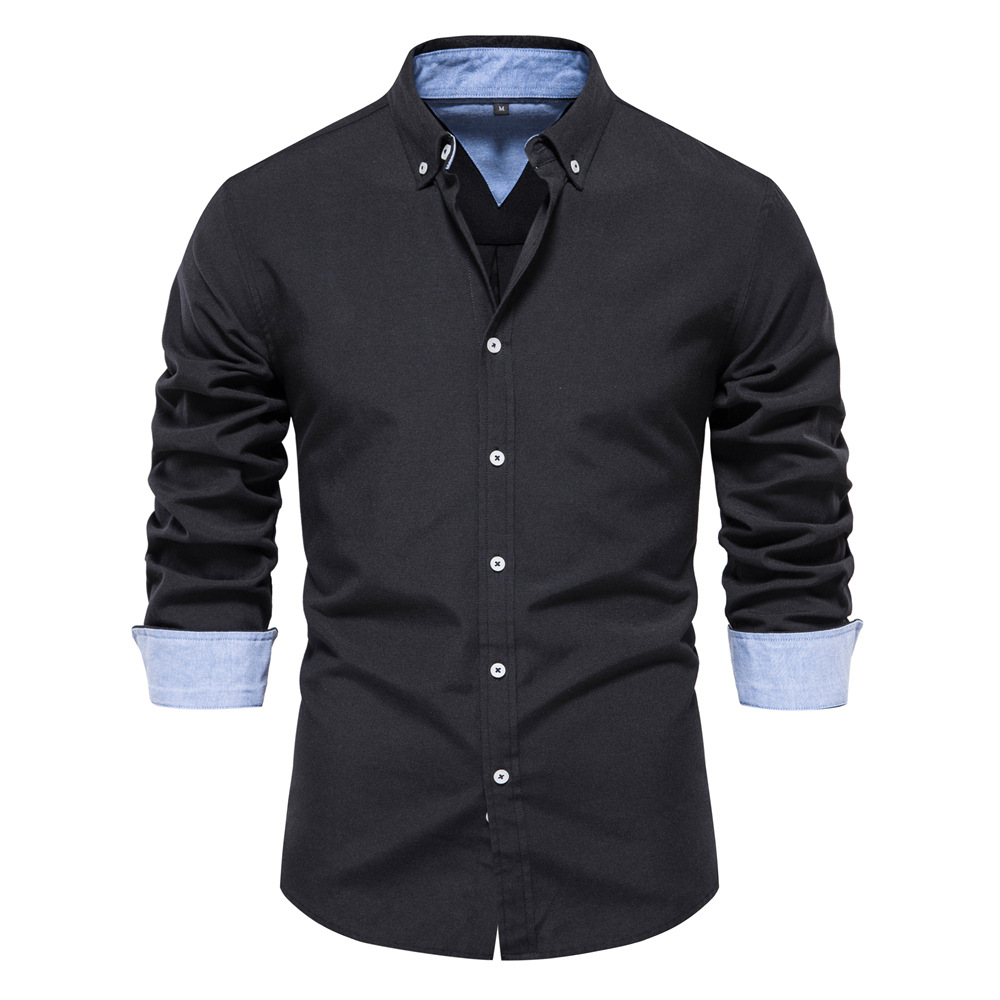 Diggetty Men's new high-end long-sleeved cotton shirt