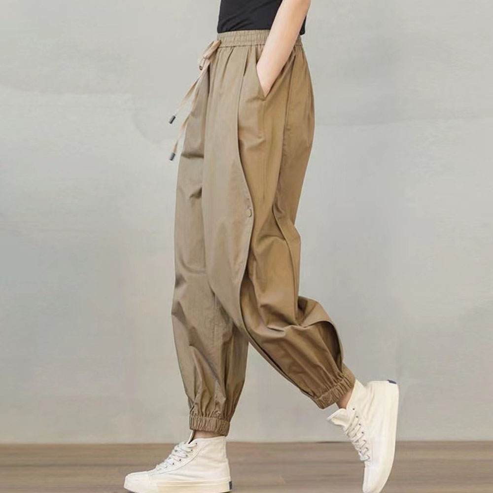 Reemelody Ladies new solid color casual harem pants