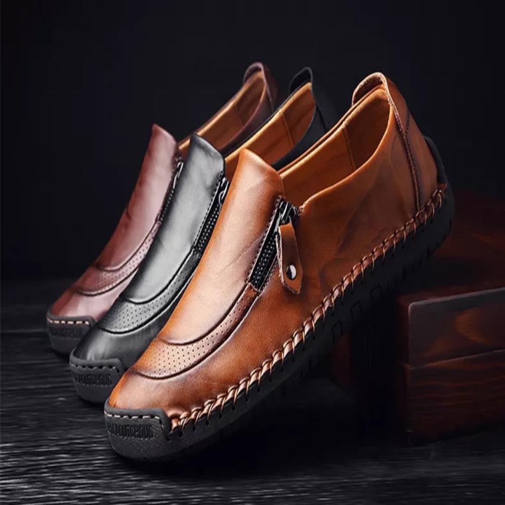 Rollingcoco™ 🥾LAST DAY PROMOTION 70% OFF 🥾MEN'S HANDMADE SIDE ZIPPER CASUAL COMFORTABLE LEATHER LOAFERS