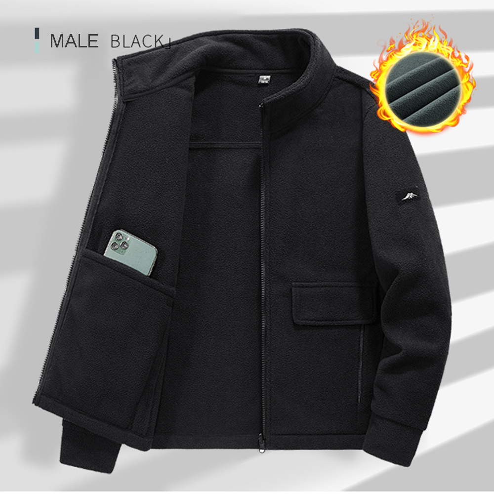 Reemelody Autumn and winter thickened casual warm polar fleece jackets for men and women