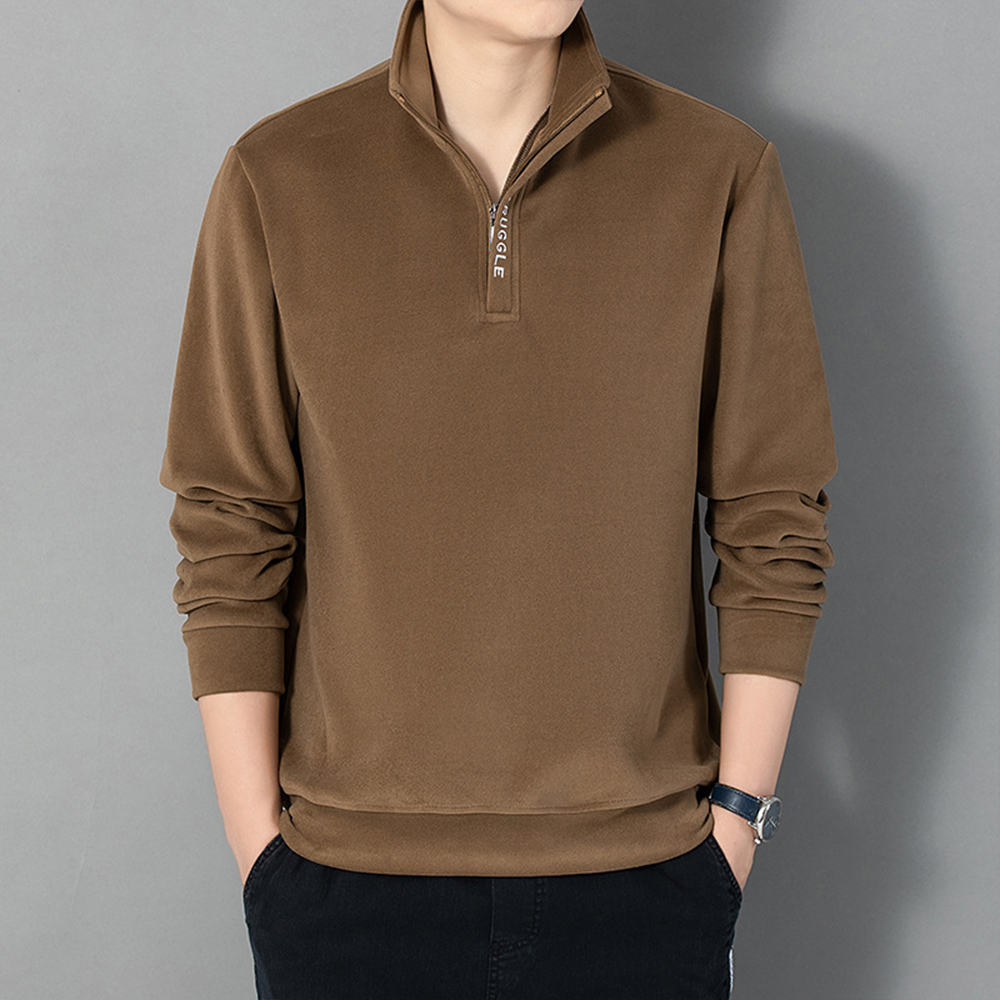 Reemelody Men's sweatshirt with high neck and half zip