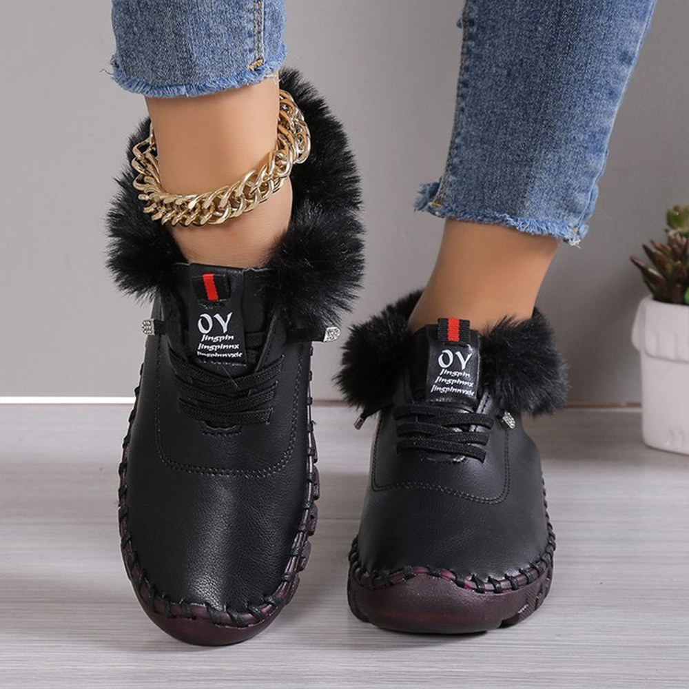 Reemelody Winter warm cotton women's lace-up shoes