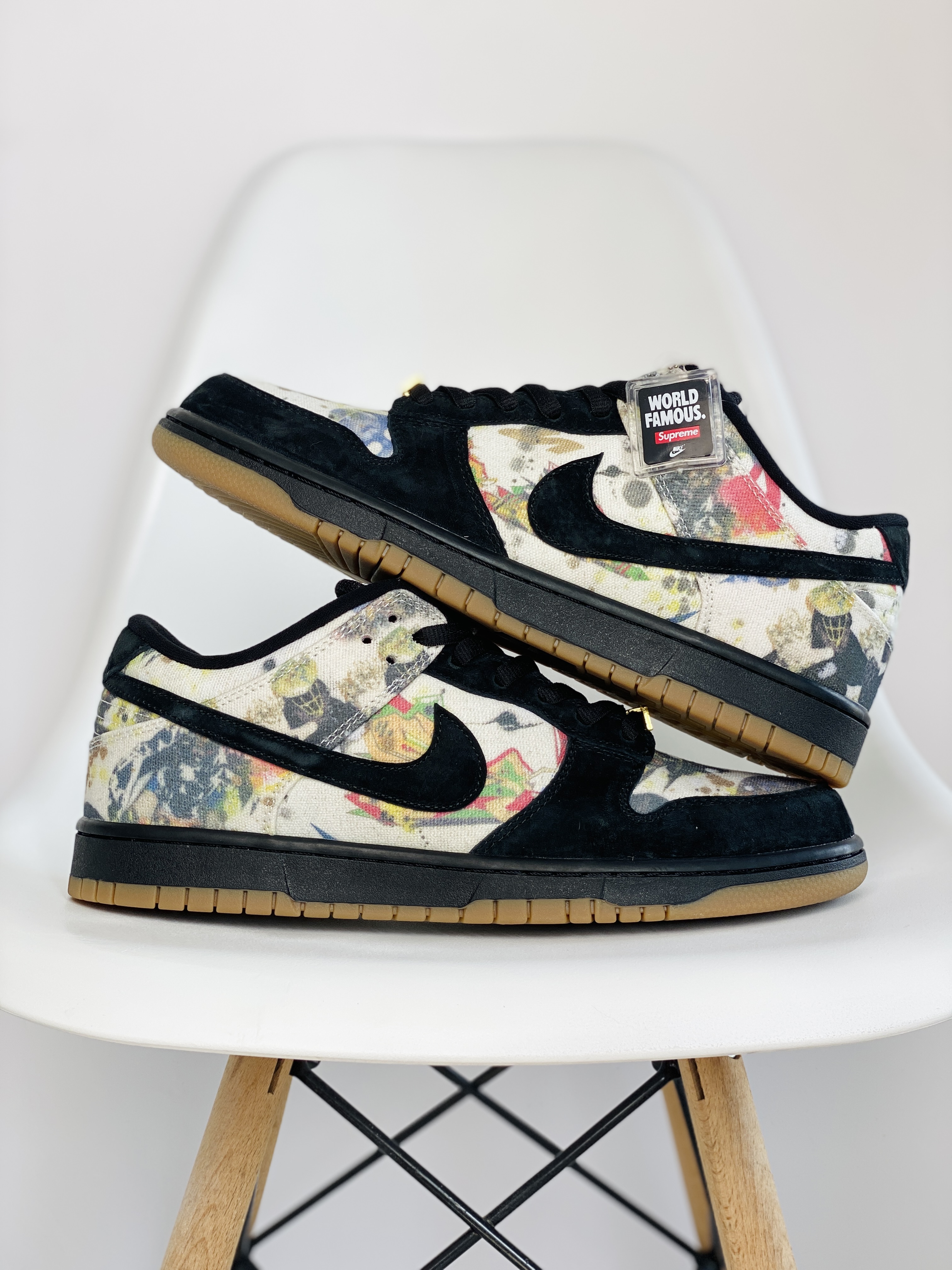 Supreme Nike Dunk SB Low Rammellzee   联名款 低筒 潮流复古  休闲鞋 板鞋 男鞋 女鞋 黑彩涂鸦  FD8778-001  