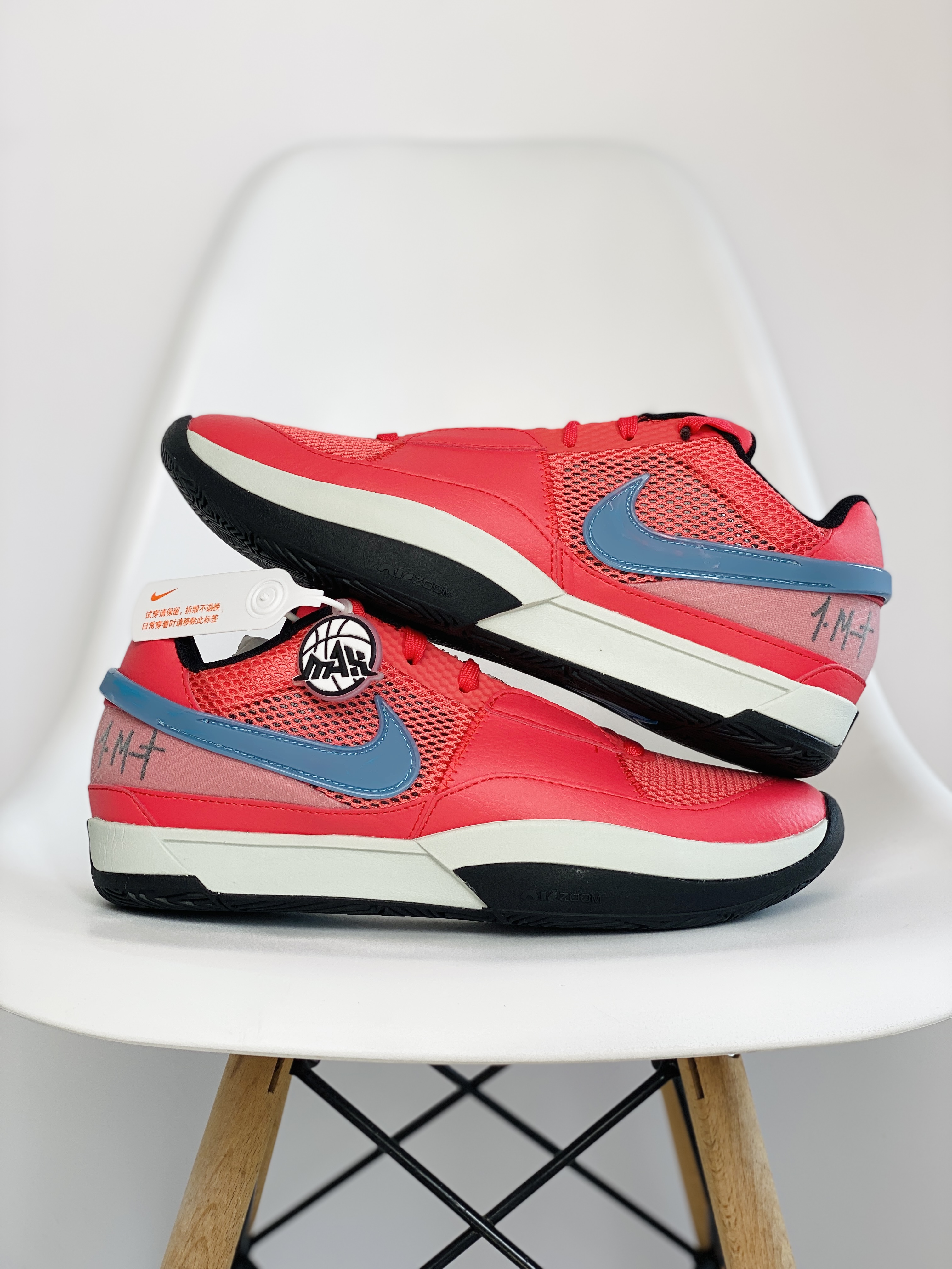  滅世 莫兰特 1代  Nike Zoom JA1 BBQ 低筒 前後氣墊 耐磨透氣 實戰籃球鞋 波鞋 球鞋 男鞋 波鞋 红色DR8786-800