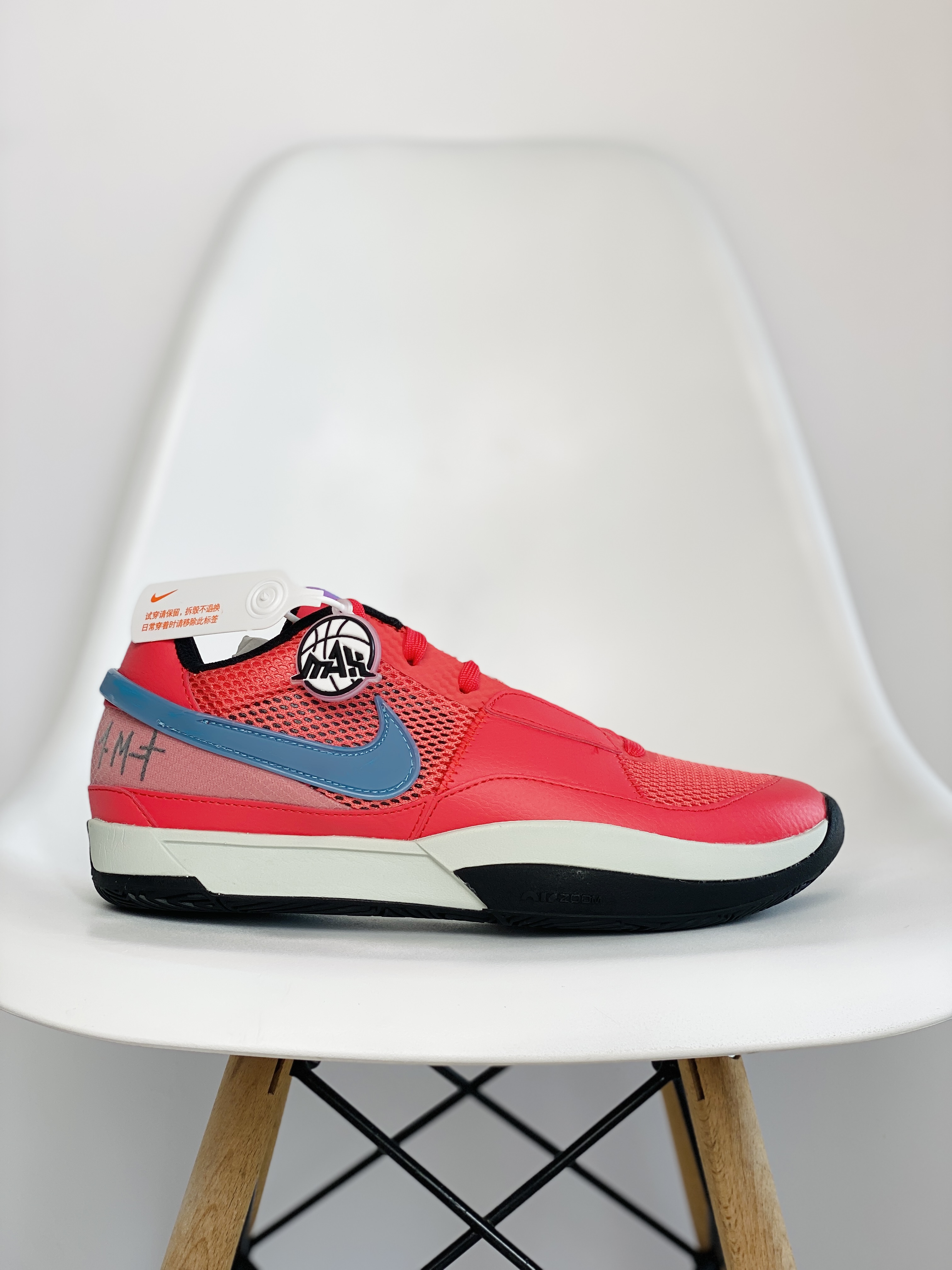  滅世 莫兰特 1代  Nike Zoom JA1 BBQ 低筒 前後氣墊 耐磨透氣 實戰籃球鞋 波鞋 球鞋 男鞋 波鞋 红色DR8786-800