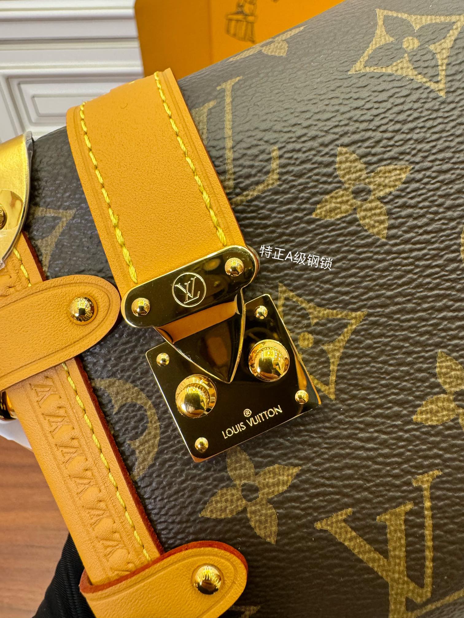 LOUIS VUITTON 路易威登 Side Trunk PM 可拆卸可调节肩带 斜挎包 单肩包 手提包 小号 棕色 M46815