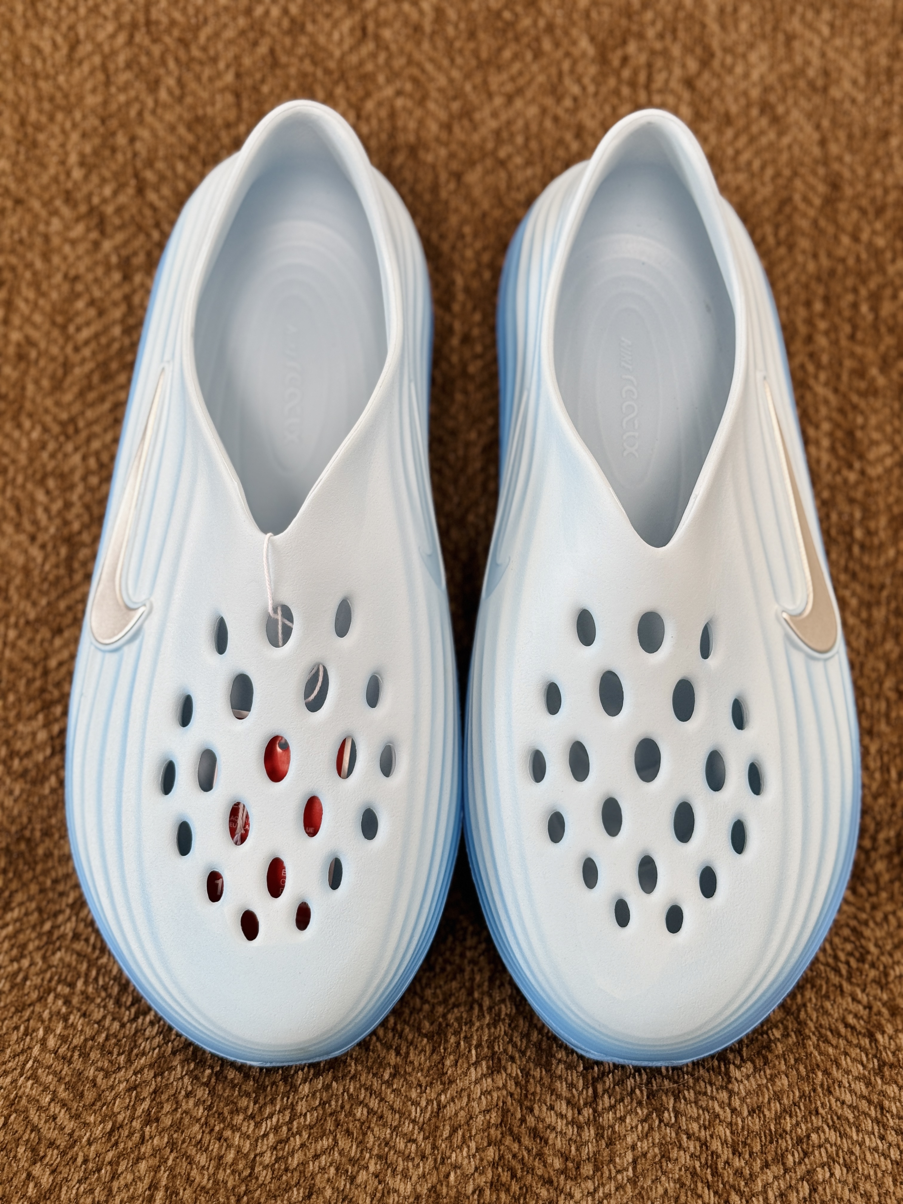 正确复合底 Nike Reactx Rejuven8 洞洞鞋 简约舒适  室外拖鞋 男女同款  蓝色 HV5060-402