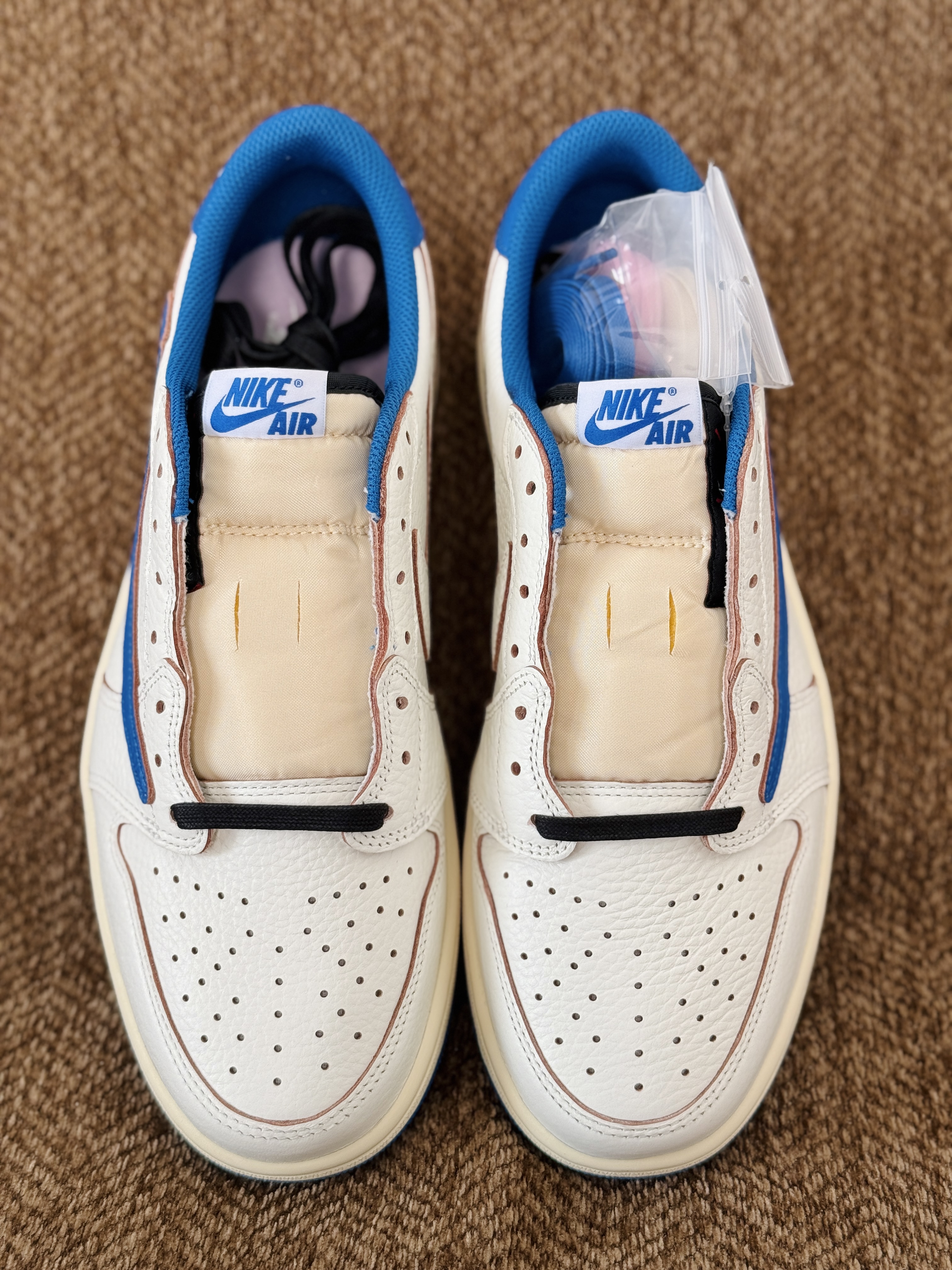  天花板 Travis Scott x Air Jordan 1 Low Medium Olive  AJ1 8.0 倒钩  低筒 倒钩 板鞋 篮球鞋 波鞋 男女同款 蓝色 DM7866-104