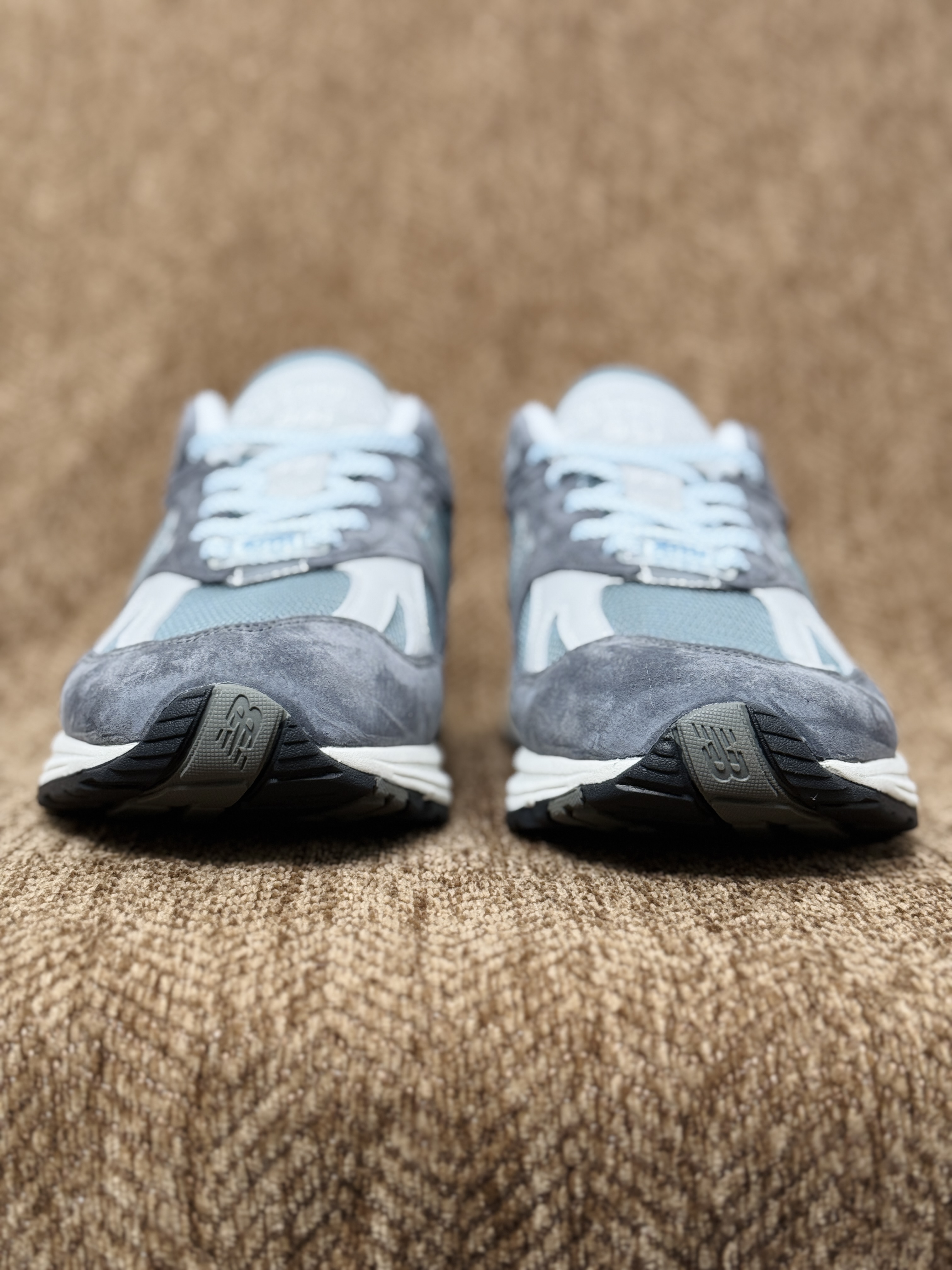 新版  KITH New Balance 991 V2 石头岛 低筒 复古跑鞋 休闲鞋 运动鞋 波鞋 男鞋 女鞋 灰蓝色 U991KH2