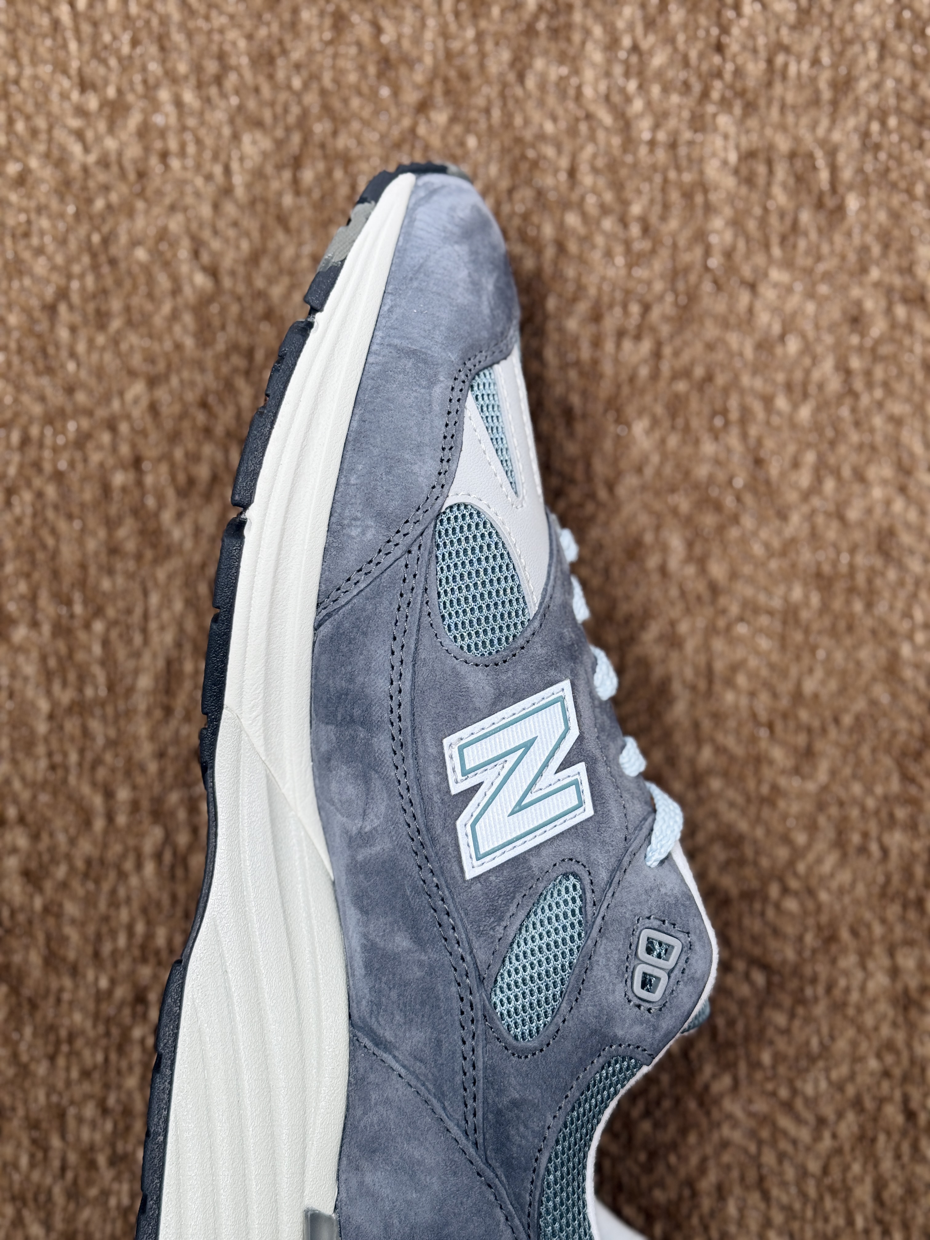 新版  KITH New Balance 991 V2 石头岛 低筒 复古跑鞋 休闲鞋 运动鞋 波鞋 男鞋 女鞋 灰蓝色 U991KH2