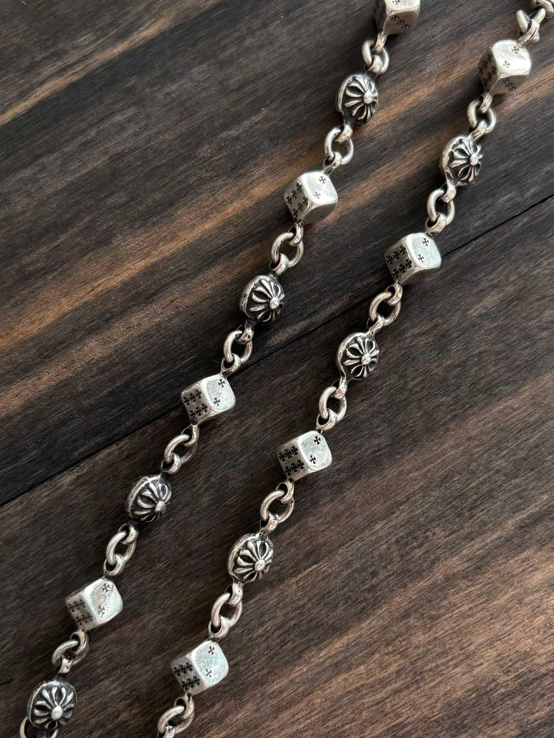 Chrome Hearts Couple's Bracelet — Hand-Distressed Finish CH  克罗心 925银  手工 手链  