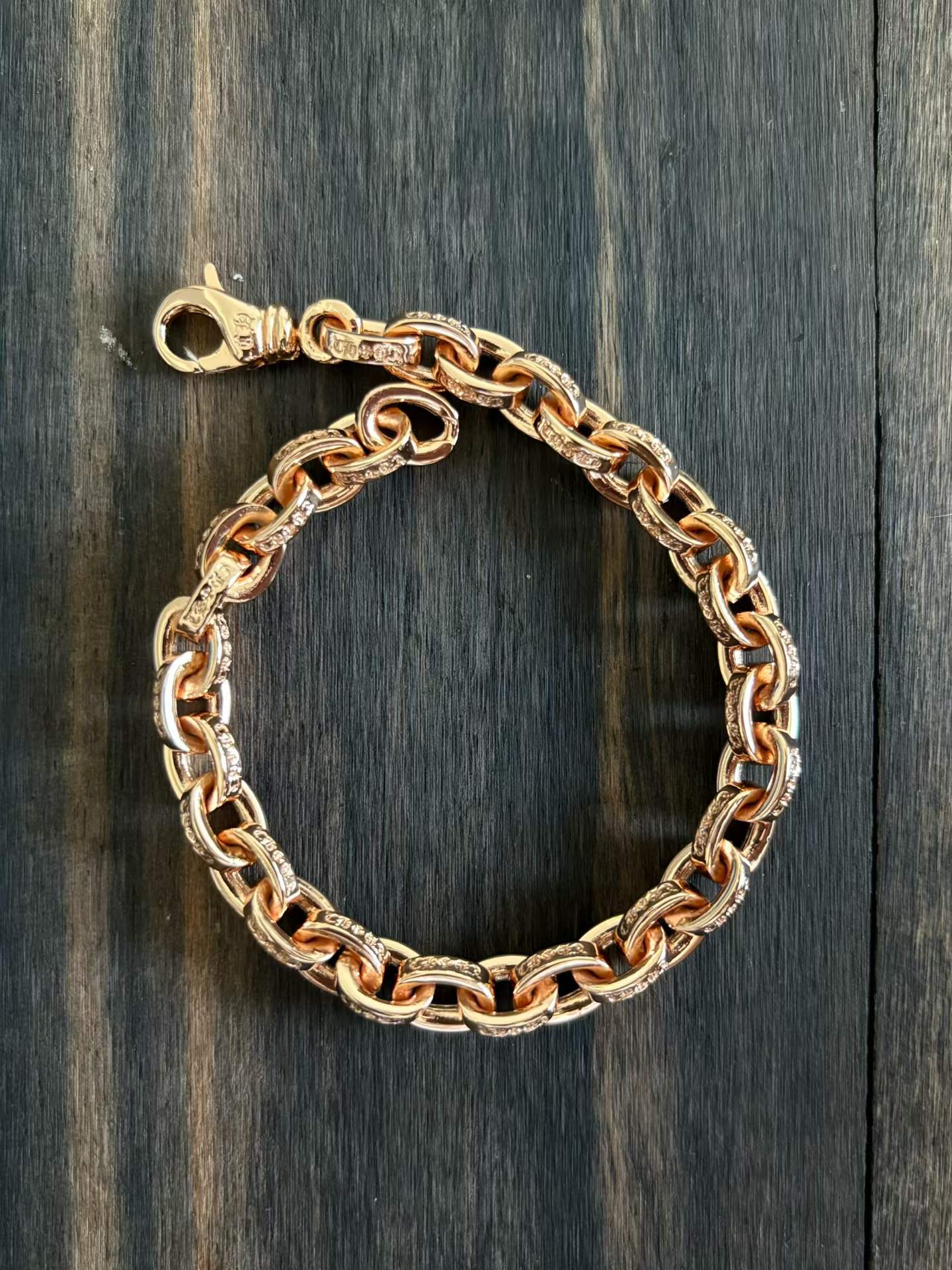 Chrome Hearts Couple's Bracelet — Hand-Distressed Finish CH  克罗心 925银  手工 手链  